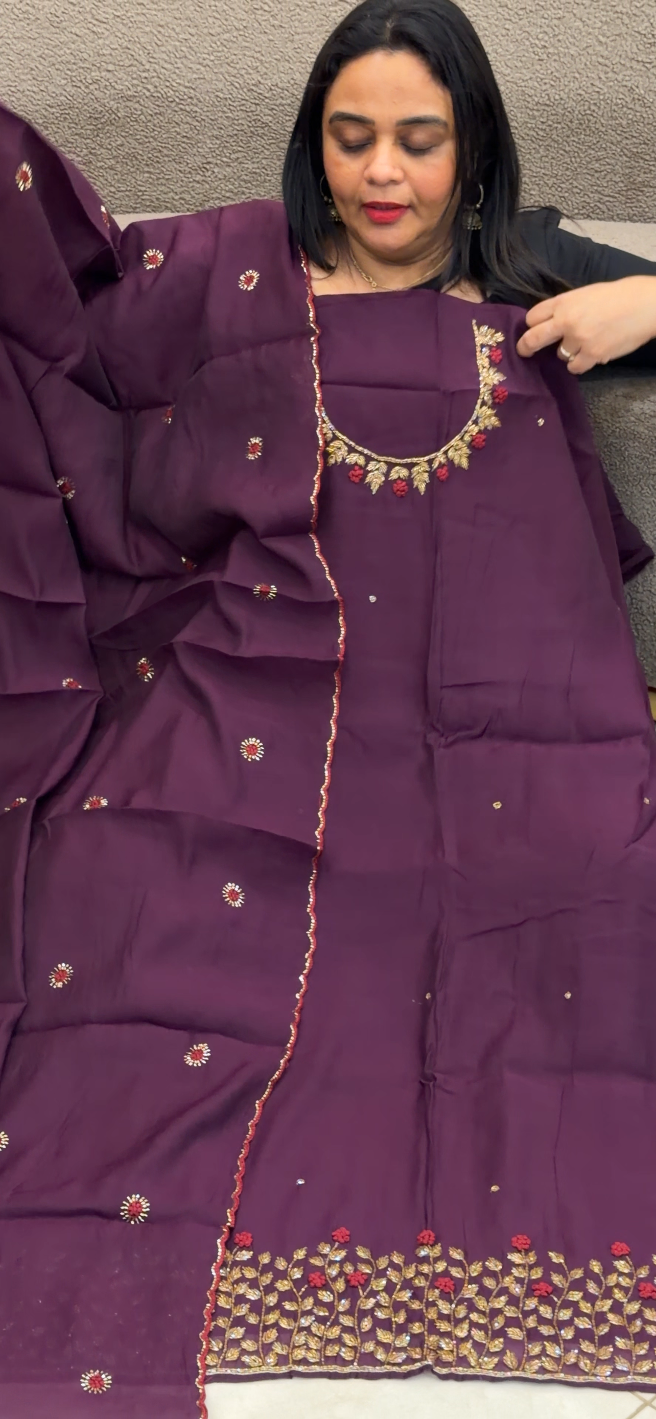 MALAI CHANDERI UNSTITCHED SALWAR SUITS - IHA 33606