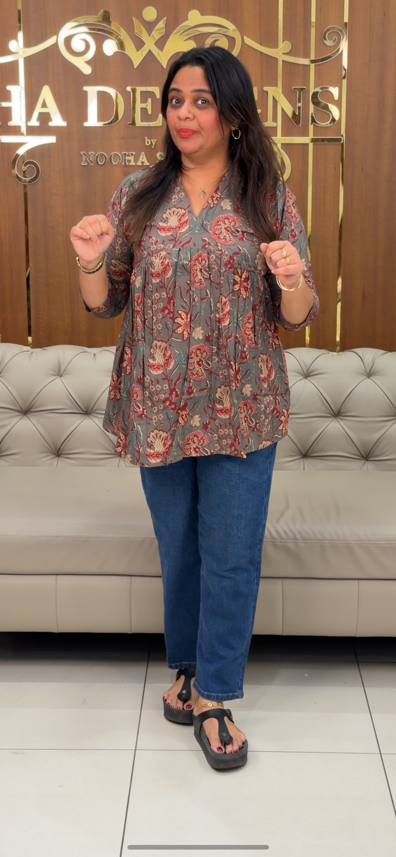 PRINTED COTTON SHORT TOPS - IHA 30668