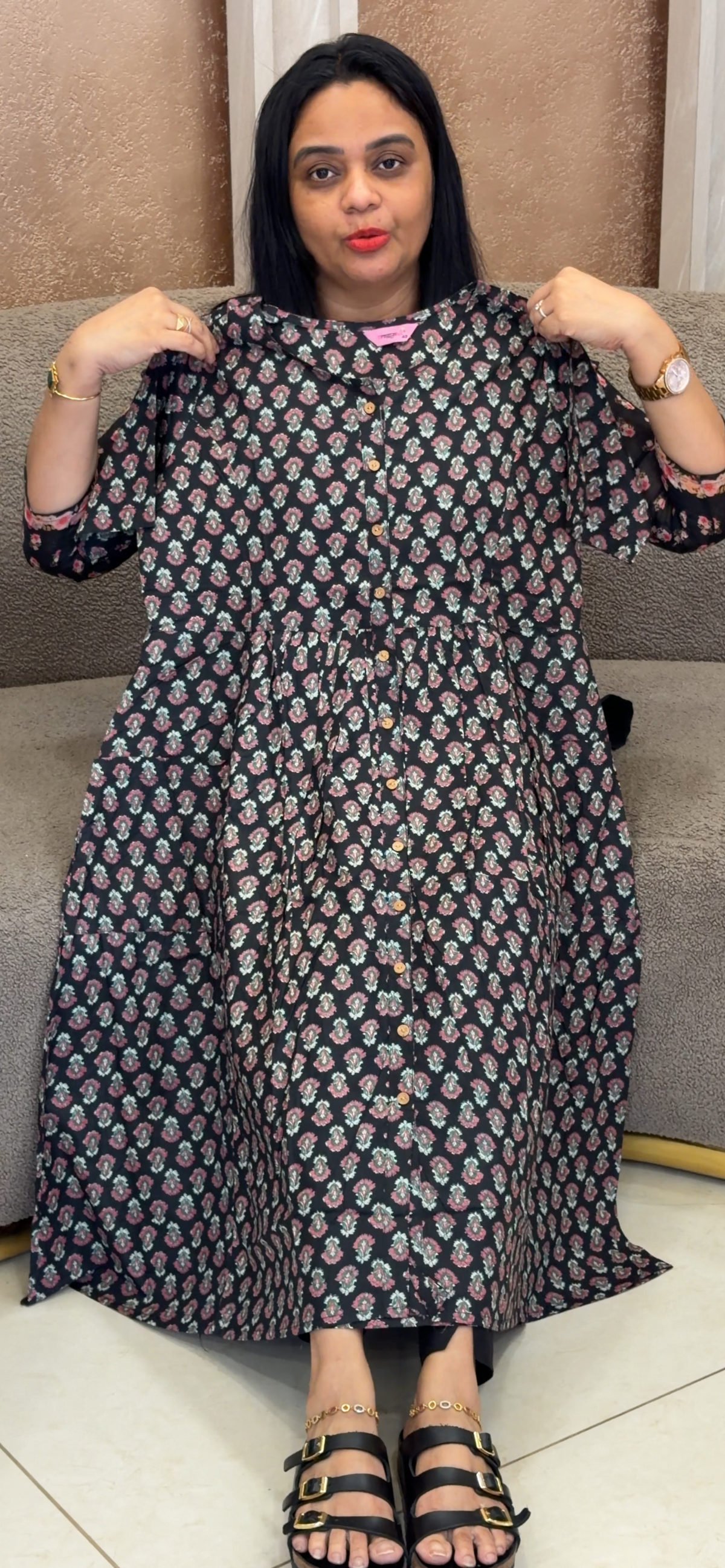 PRINTED ALINE TOPS - IHA 35519