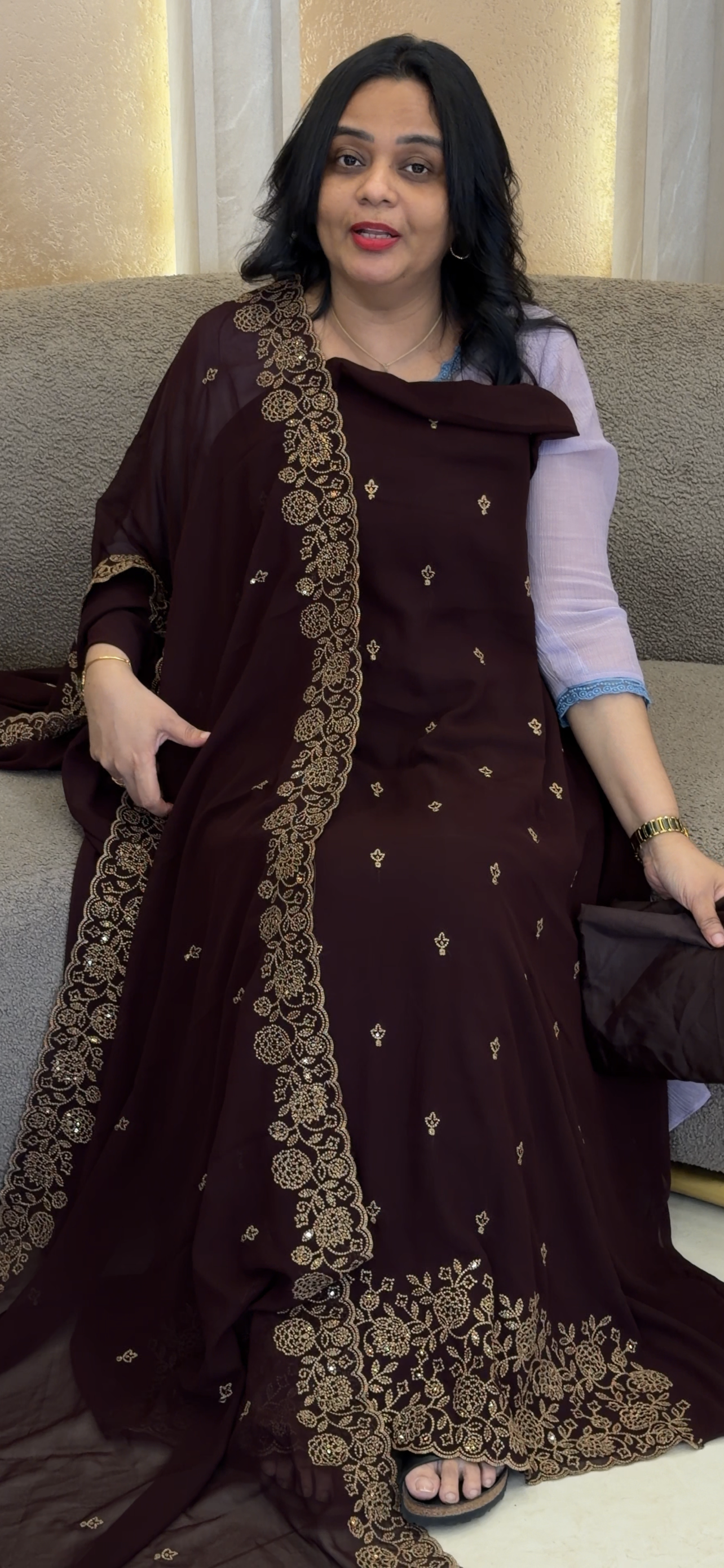 FAUX GEORGETTE  UNSTITCHED SALWAR SUITS - IHA 35018