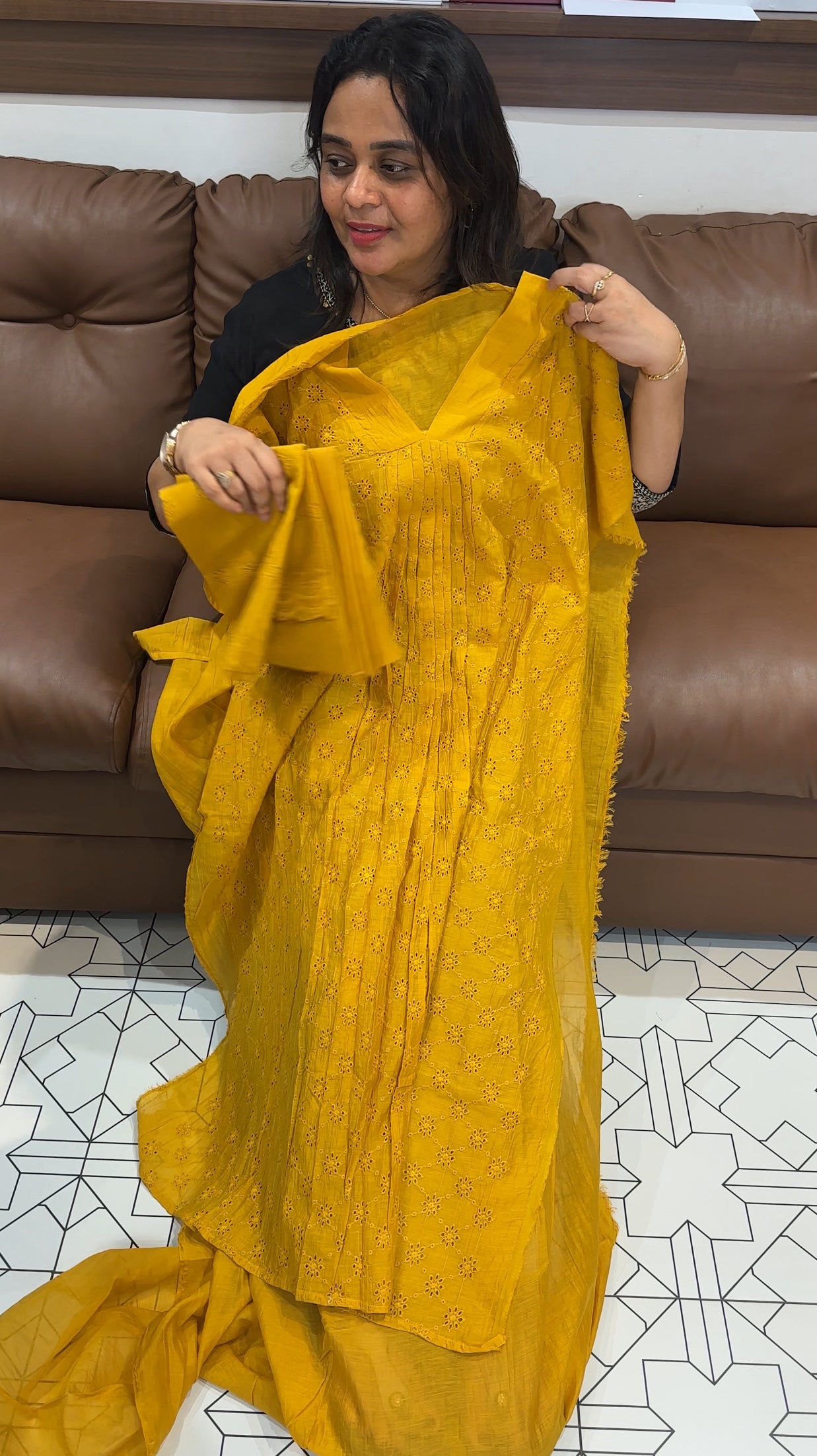 MALAI CHANDERI UNSTITCHED SALWAR SUITS - IHA 26651