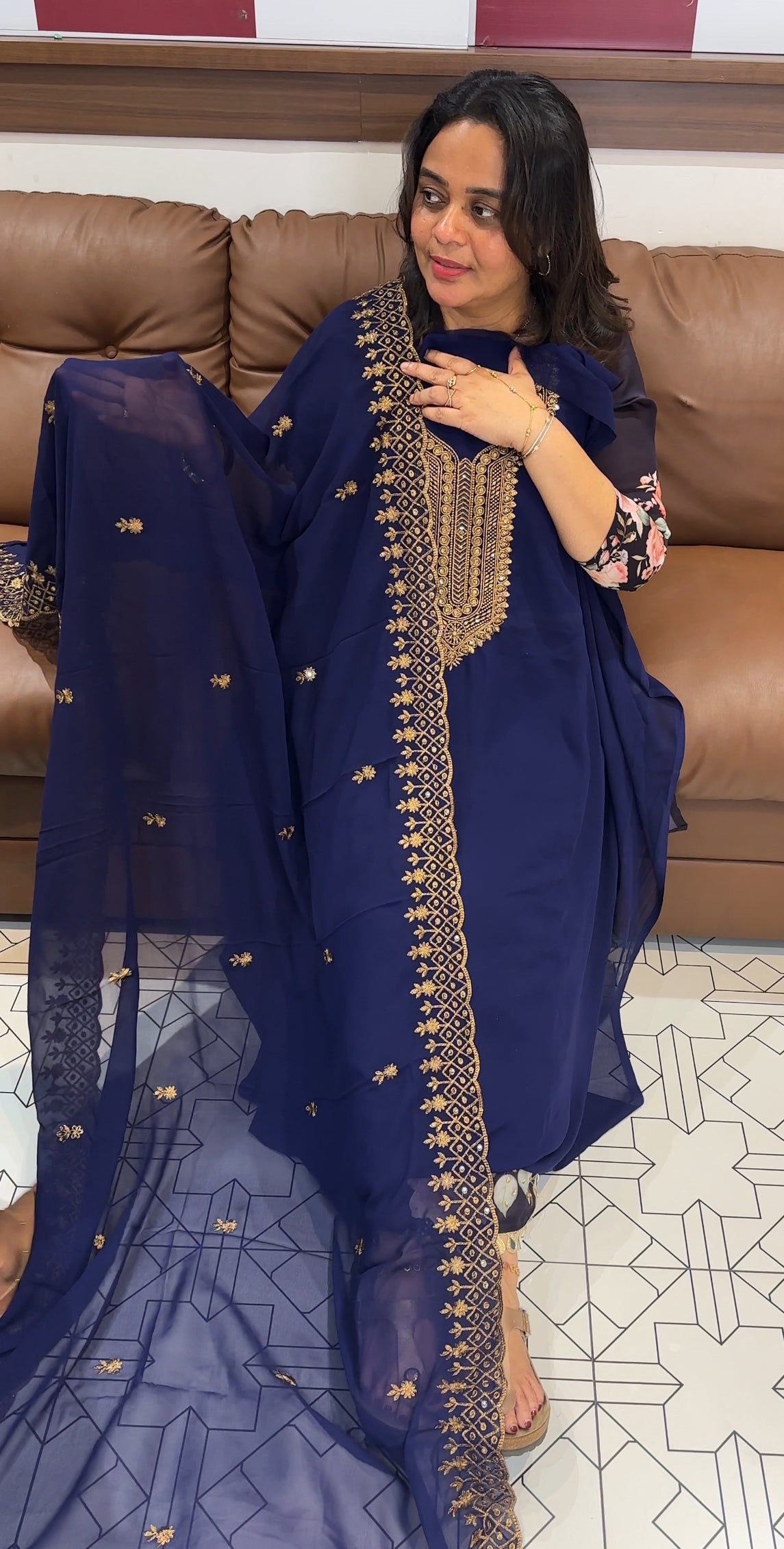 GEORGETTE UNSTITCHED SALWAR SUITS - IHA 26598