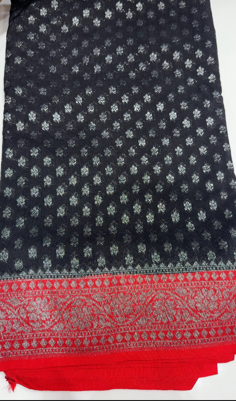 SEMI BANARASI SAREES - IHA 27119