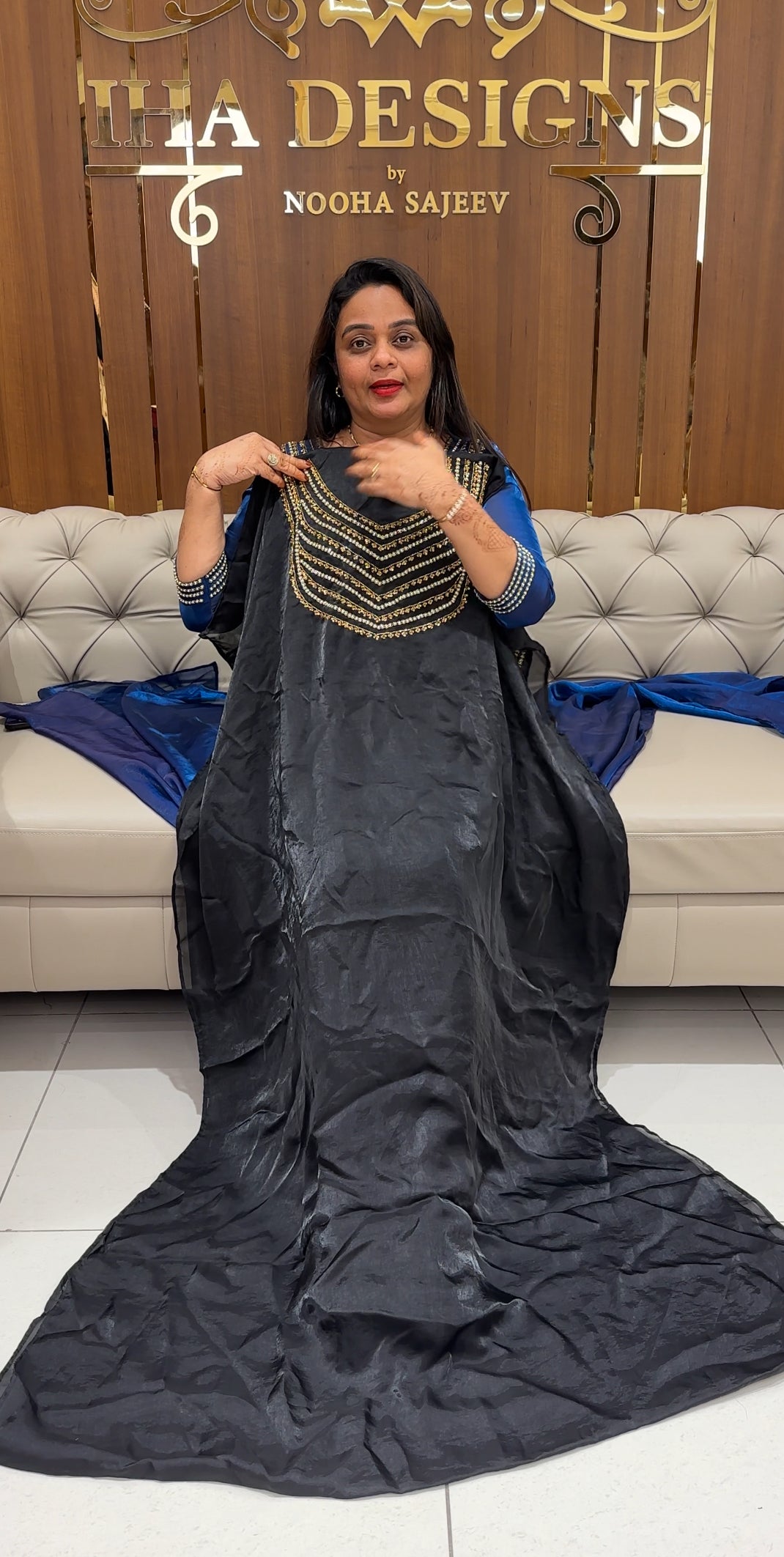 IHA'S IN-HOUSE VELVET ORGANZA UNSTITCHED SALWAR SUITS - IHA 23853
