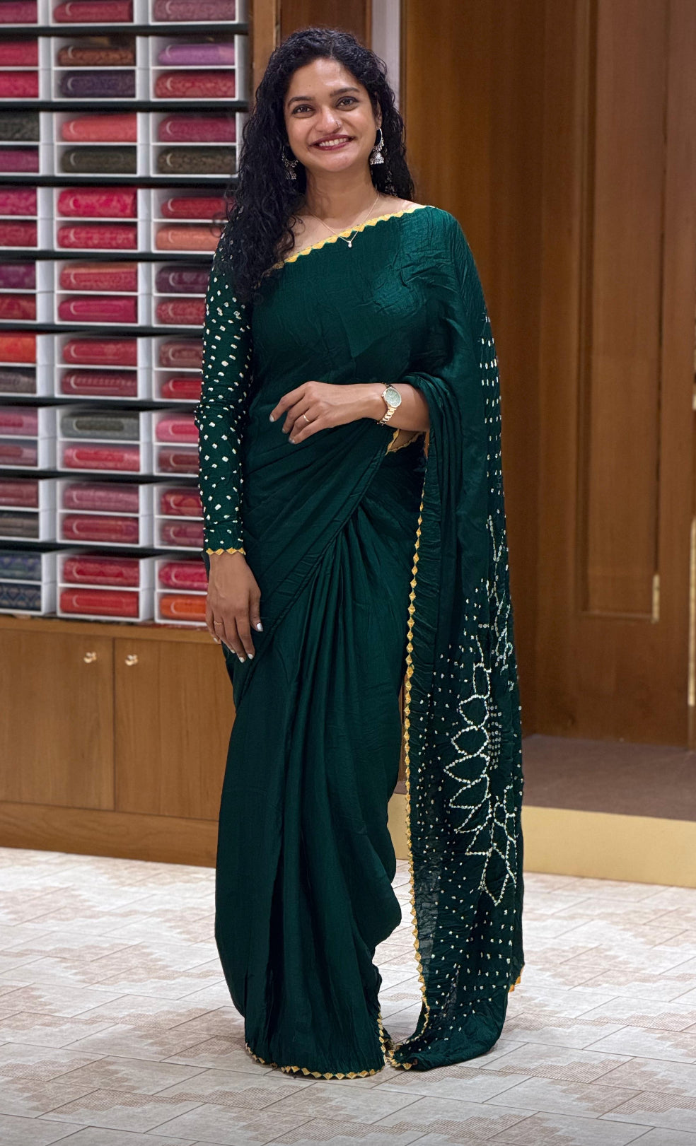 BANDHEJ PRINTED SAREES - IHA 30779