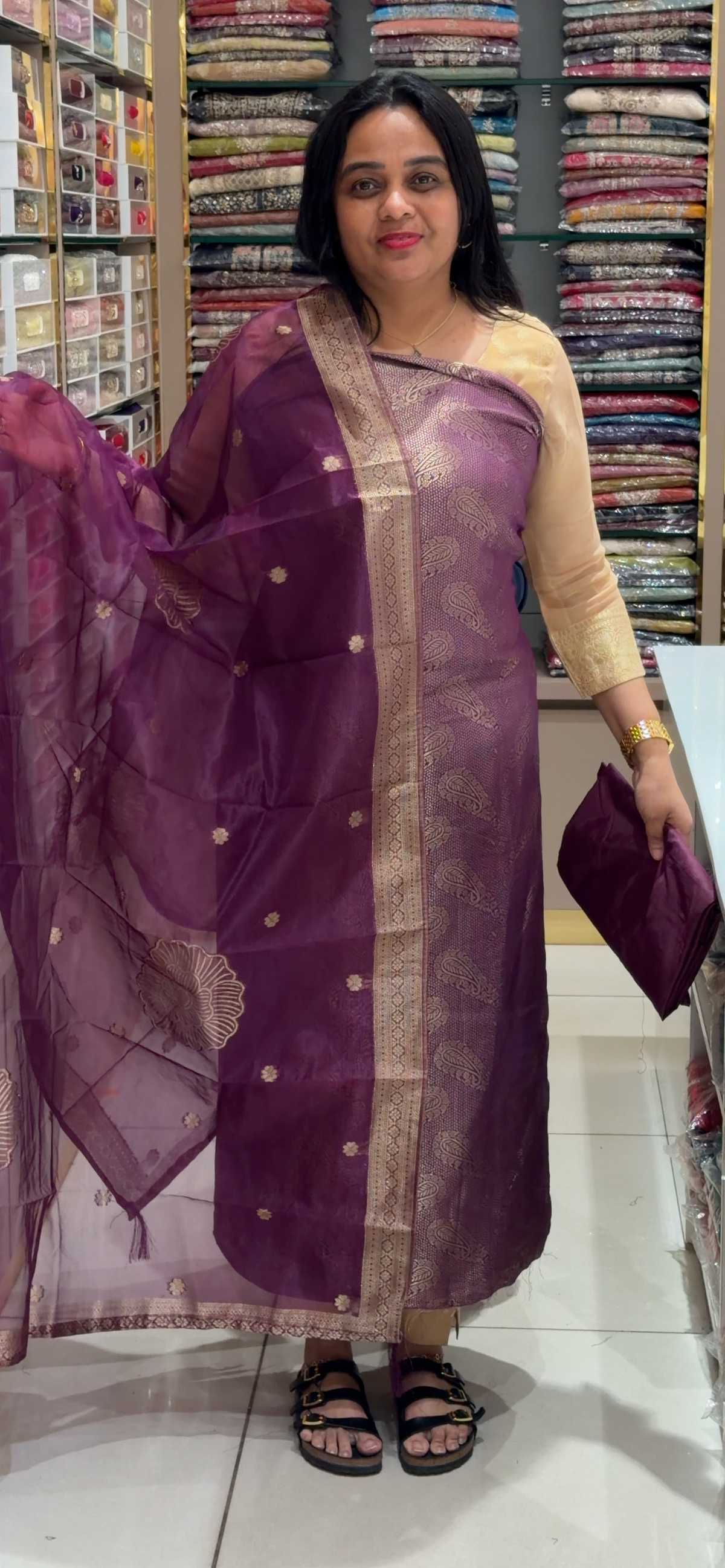 SILK UNSTITCHED SALWAR SUITS - IHA 35340