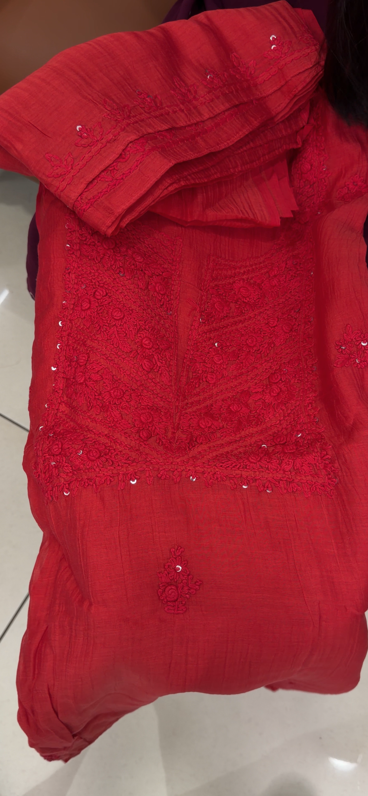 CHIKANKARI UNSTITCHED SALWAR SUITS - IHA 35802