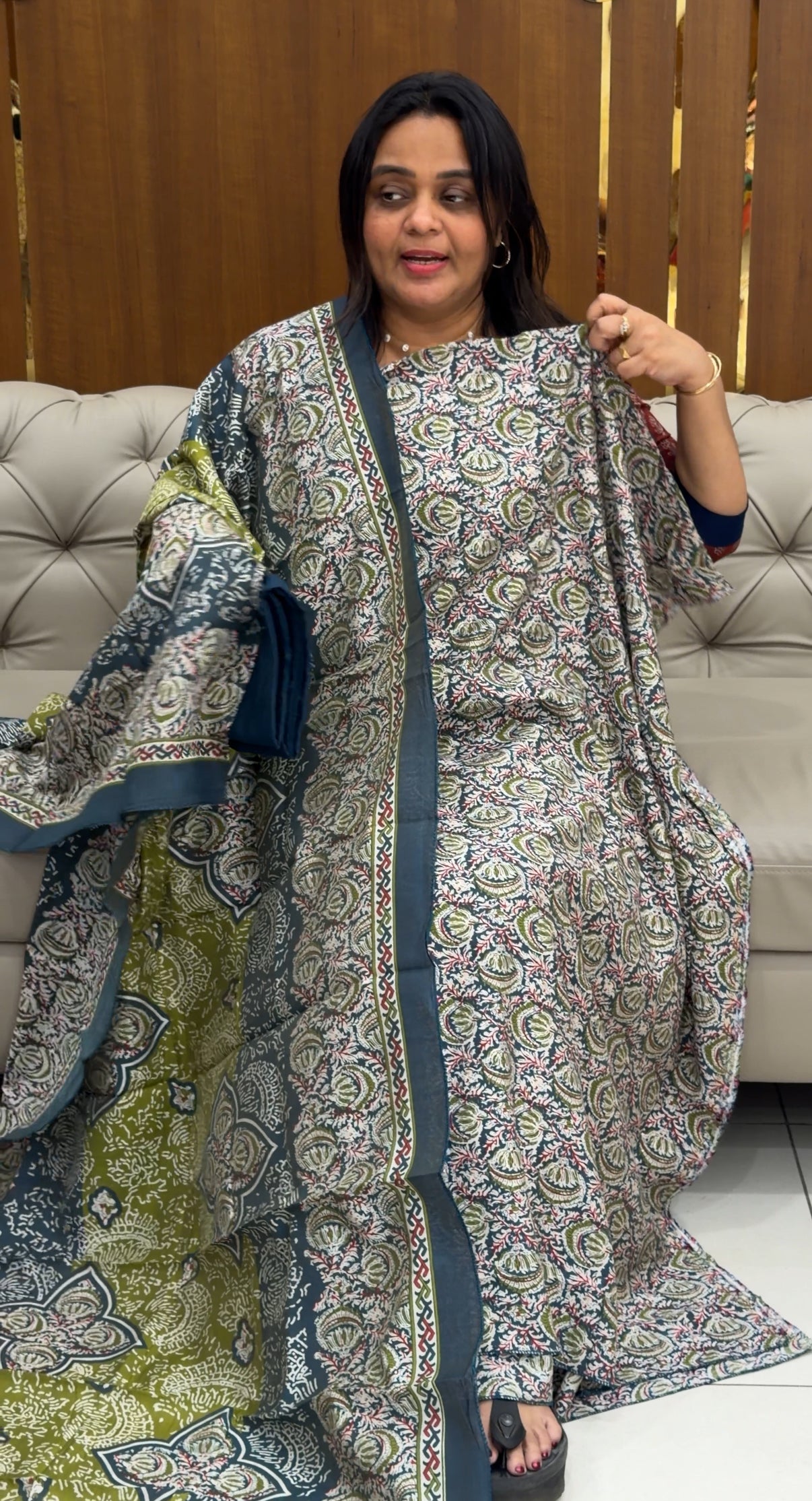 semi modal unstitched salwar suits- iha 28735