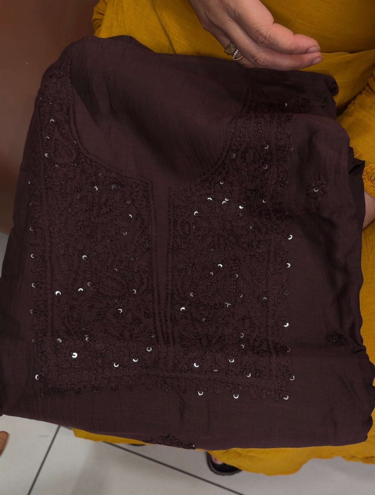 LUCKNOWI CHIKANKARI UNSTITCHED SALWAR SUITS - IHA 34724