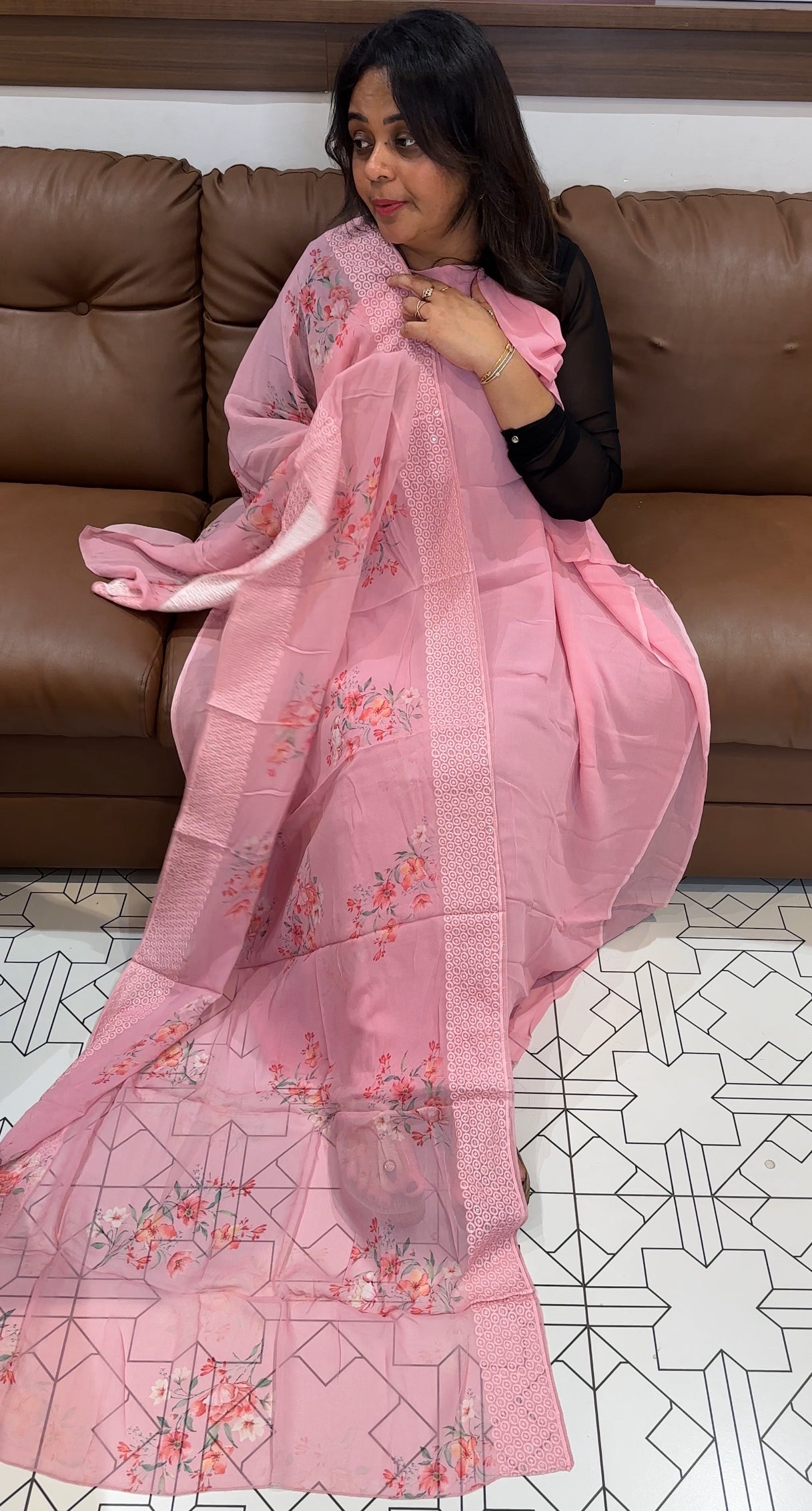 VISCOSE GEORGETTE UNSTITCHED SALWAR SUITS - IHA 26199