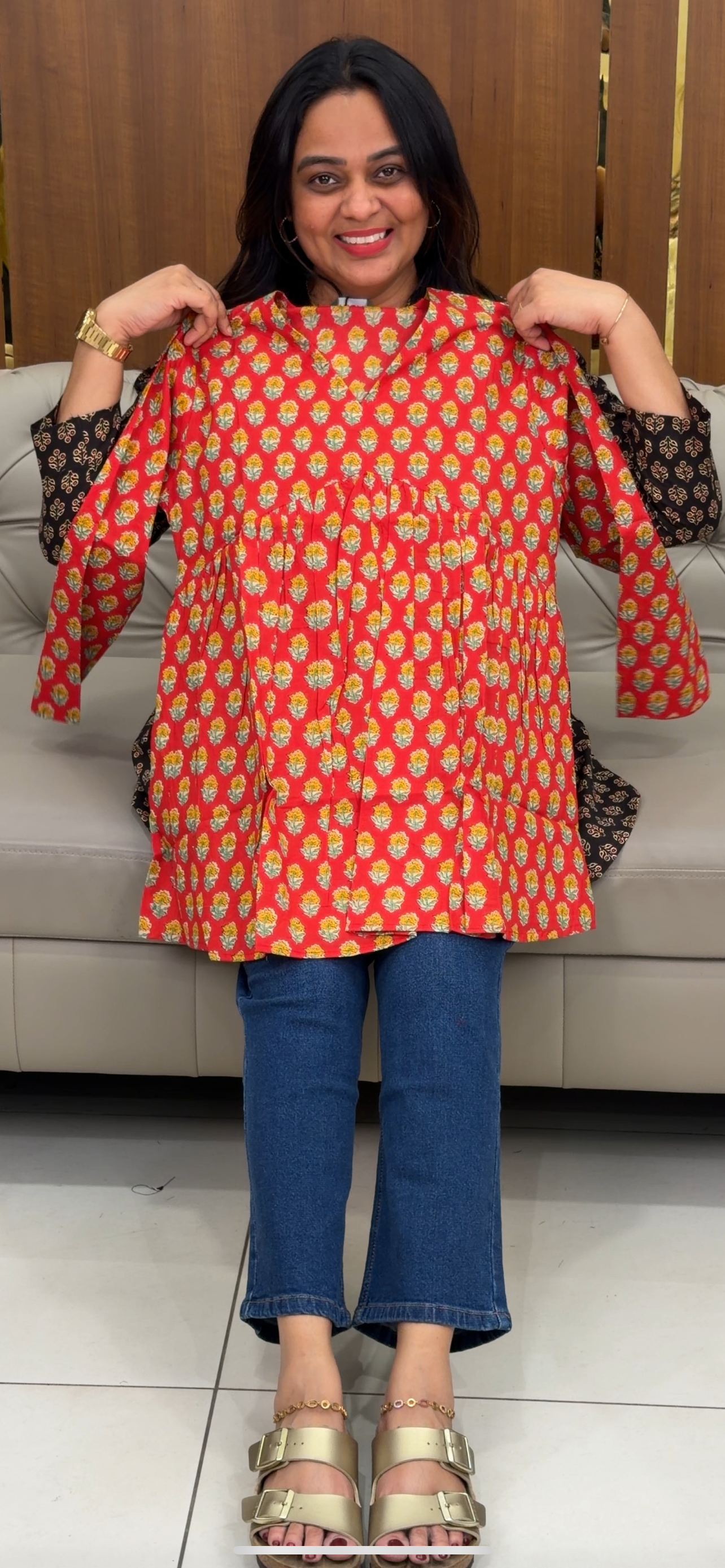 PRINTED SHORT TOPS - IHA 32966