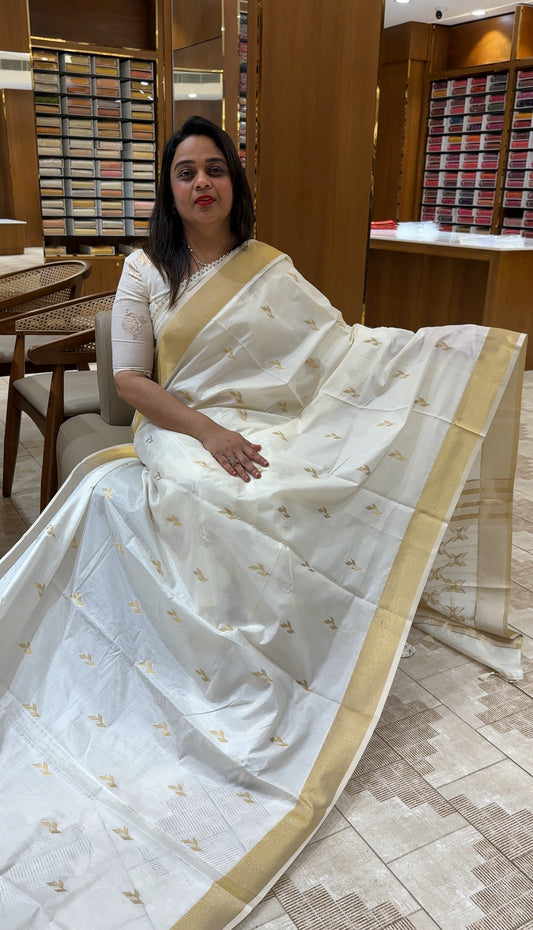 MALAI CHANDERI ONAM SAREES - IHA 25352