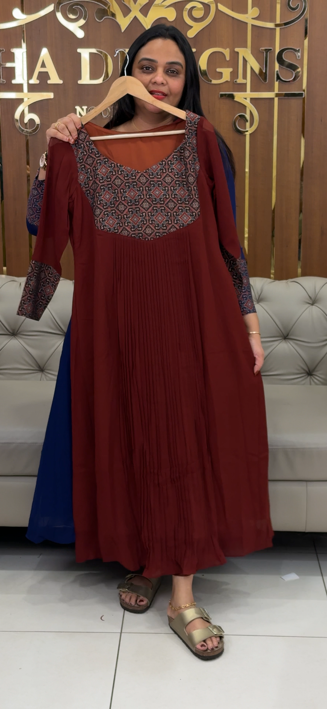 IHA'S IN-HOUSE GEORGETTE  ALINE TOPS - 32176