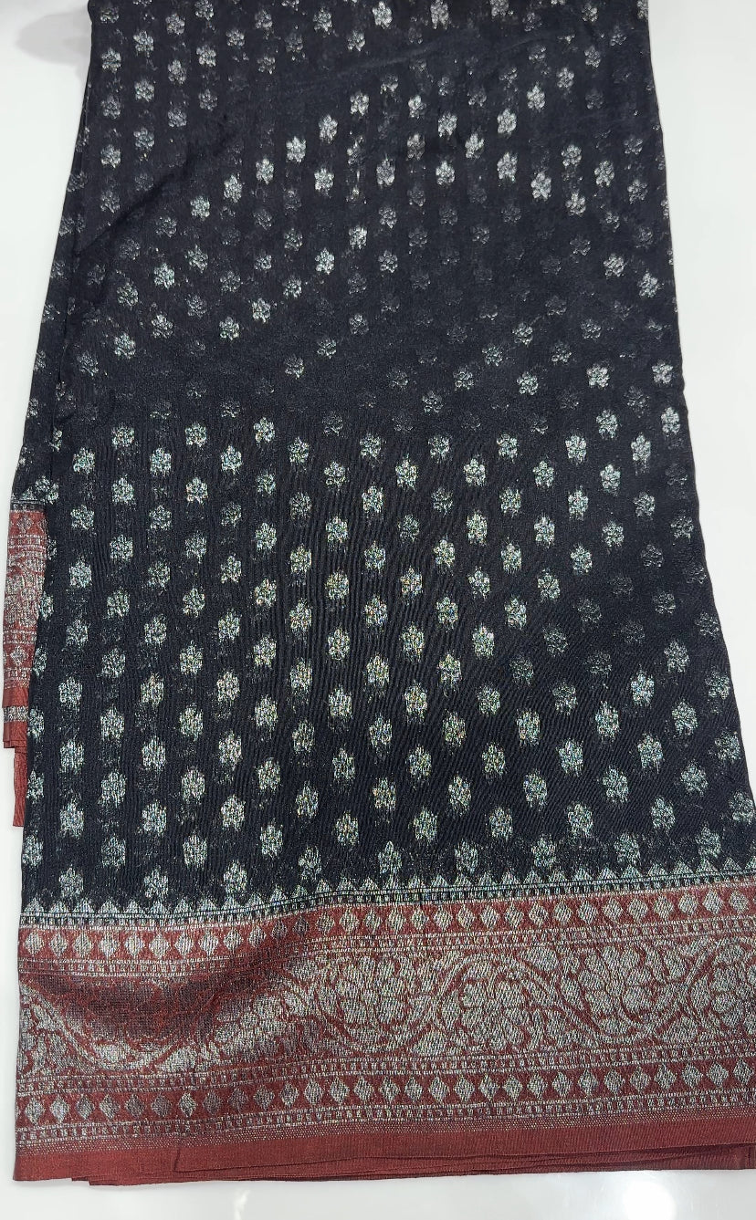 SEMI BANARASI SAREES - IHA 27119