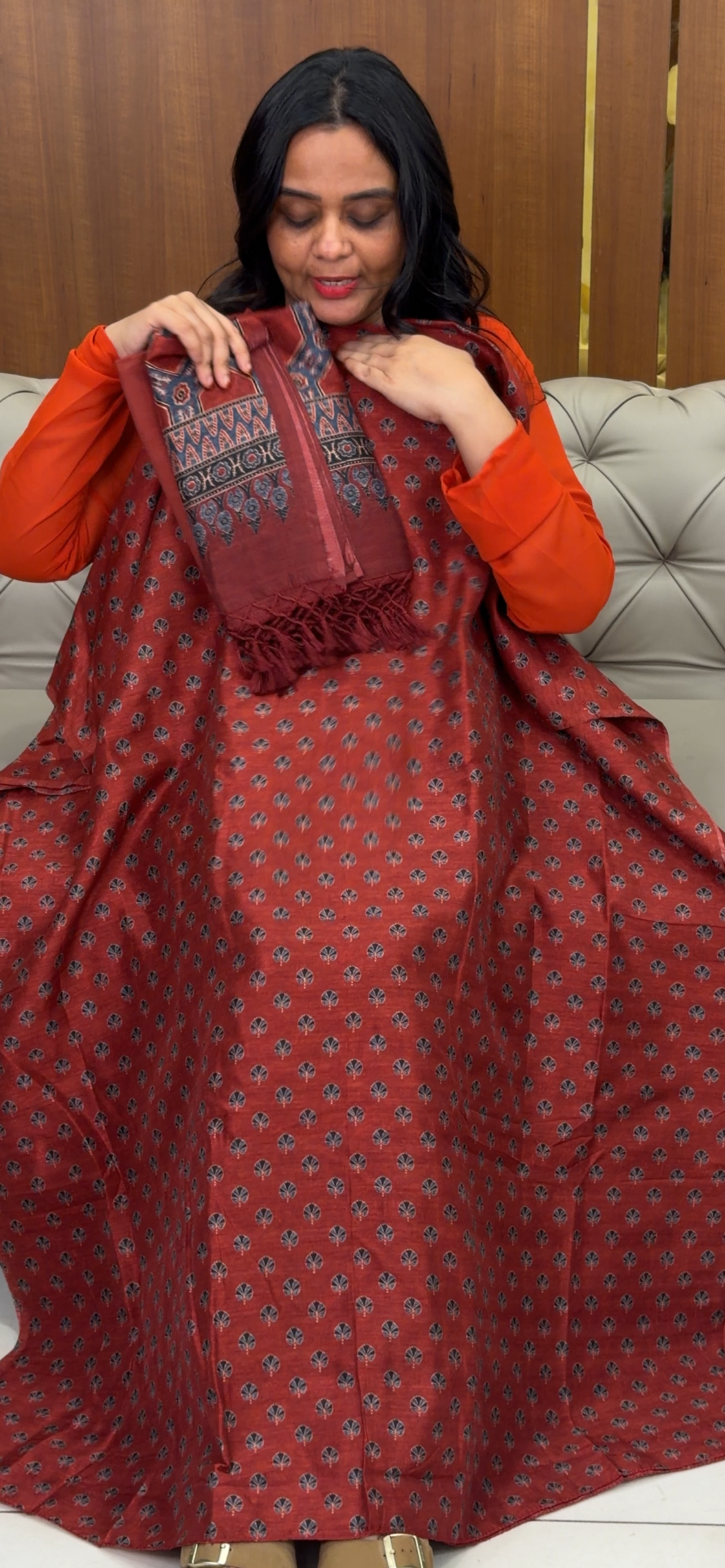 PRINTED SEMI DUPION UNSTITCHED SALWAR SUITS - IHA 32583