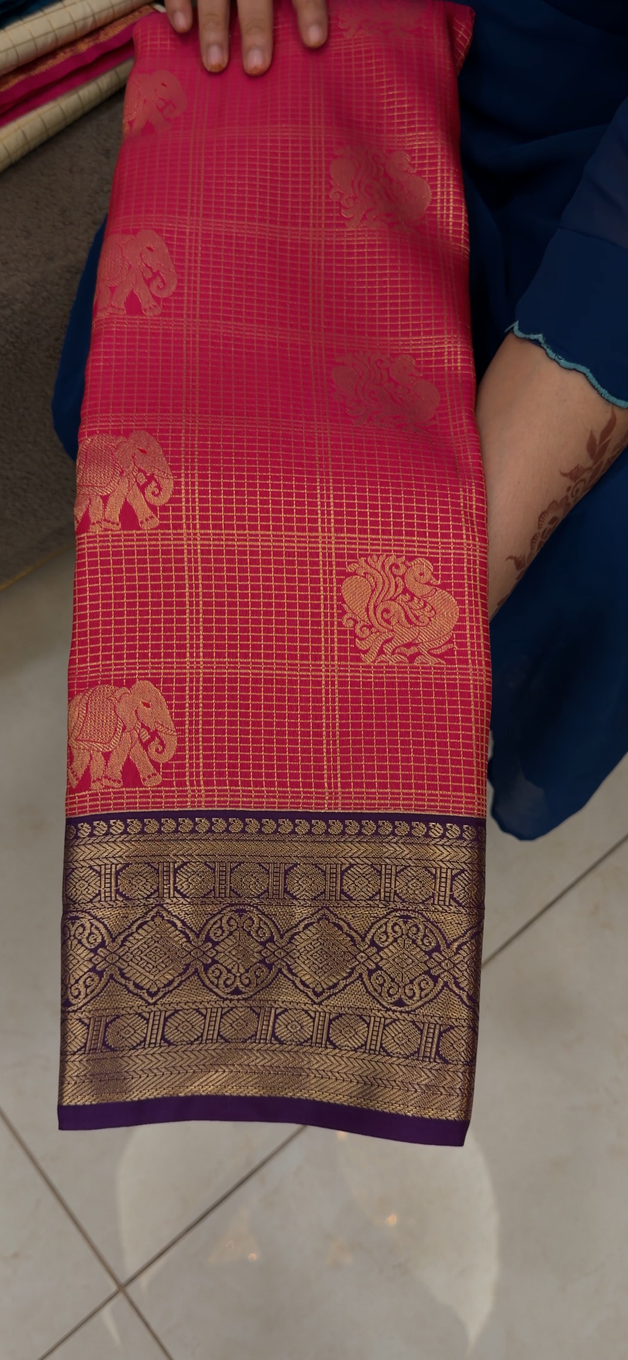 SEMI KANCHIPURAM SAREES -  IHA 33084