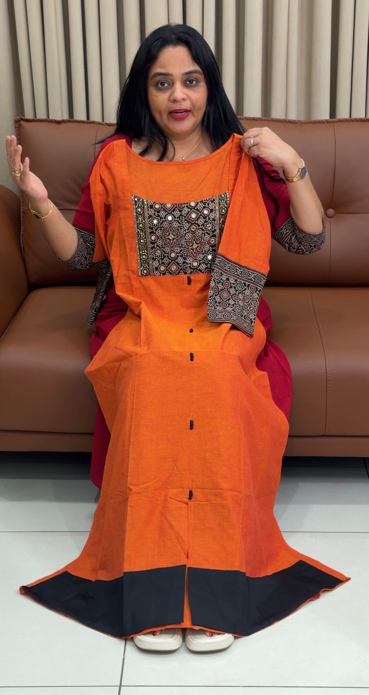 IHA'S IN-HOUSE HANDLOOM COTTON ALINE TOPS - IHA 34457