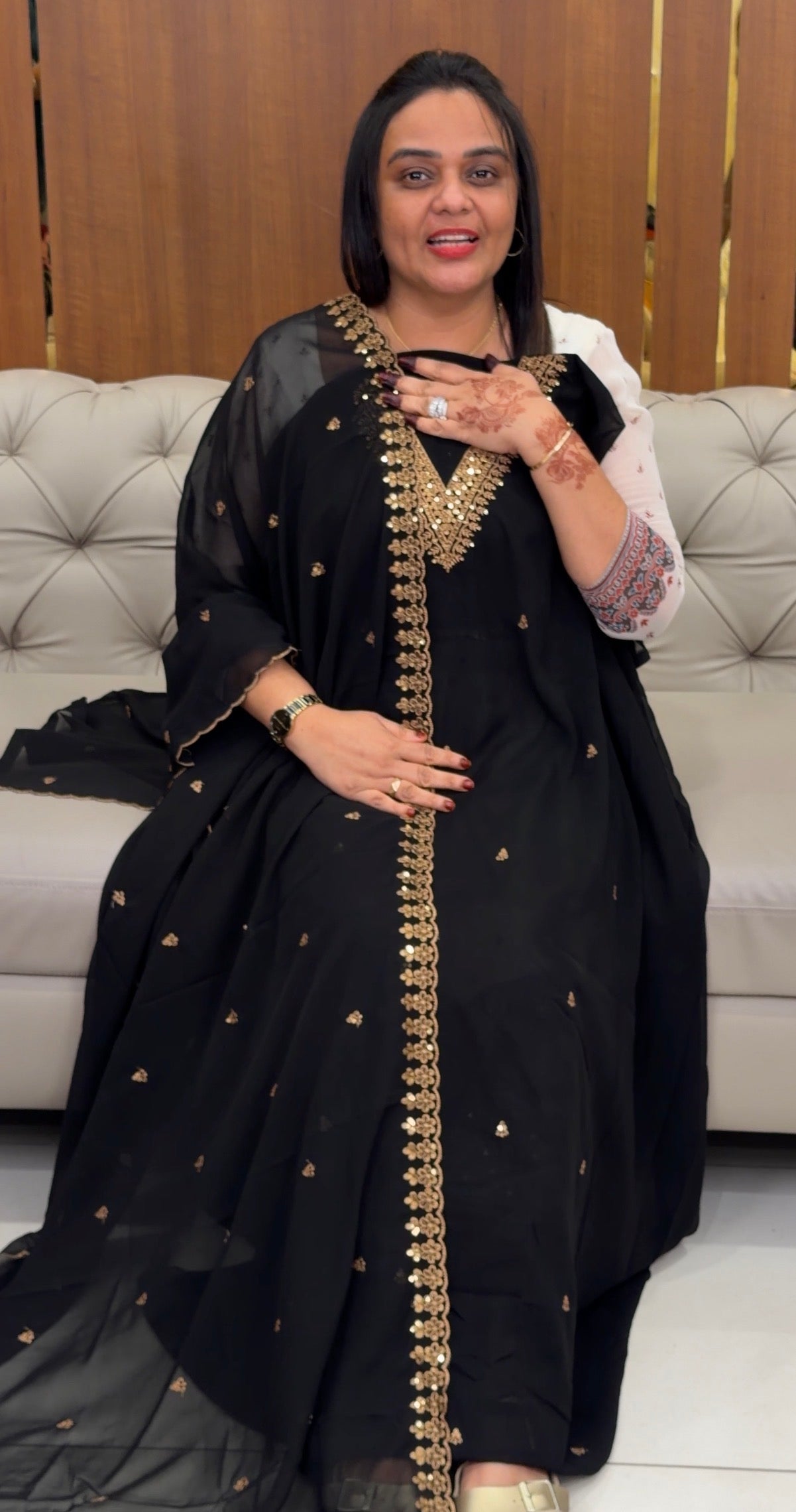 FAUX GEORGETTE UNSTITCHED SALWAR SUITS - IHA 33048