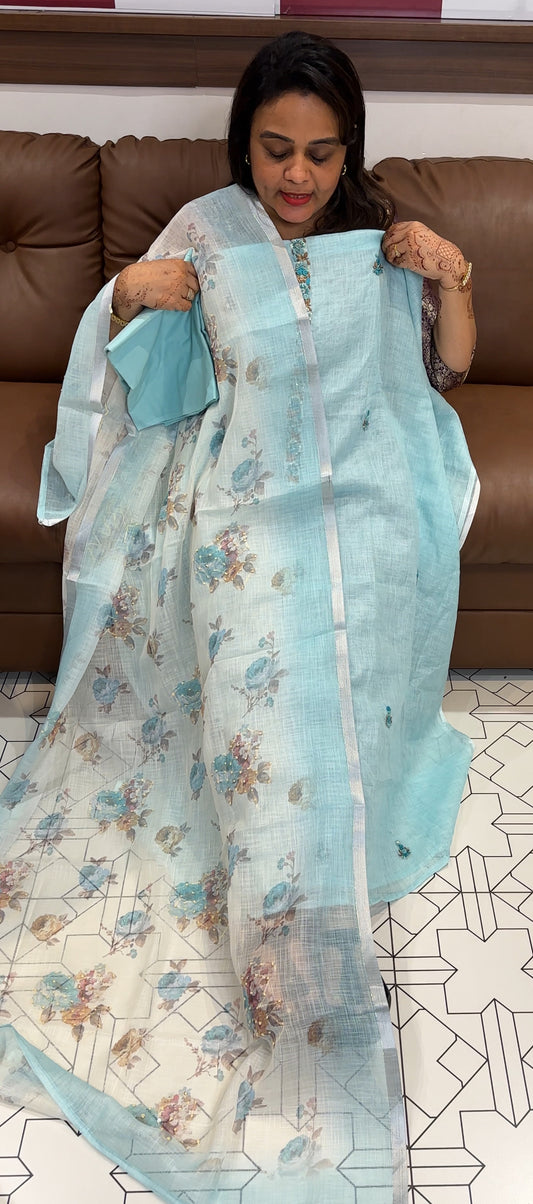 NET KOTA UNSTITCHED SALWAR SUITS - IHA 23782