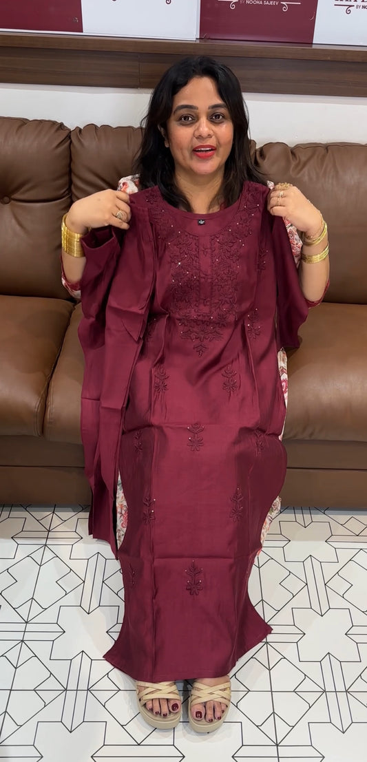 LUCKNOWI CHIKAMKARI TOP AND BOTTOM - IHA 26146