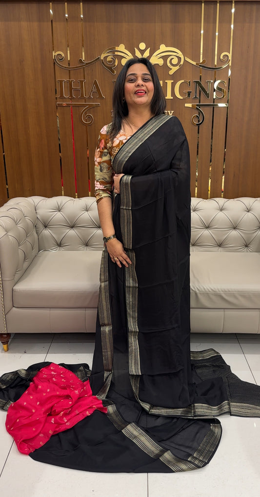 PLATINUM CHIFFON SAREES  - IHA 25322