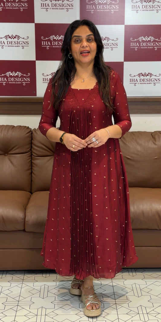 IHA'S IN-HOUSE SEMI RAW SILK ALINE TOPS - IHA 31176