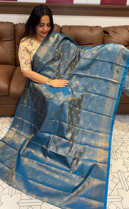 SEMI BROCADE SAREE - IHA 19981