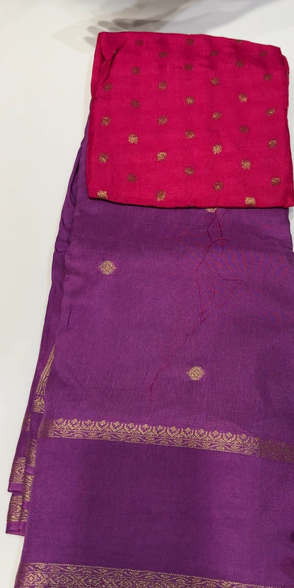 SEMI BANARASI SAREE - IHA 17945