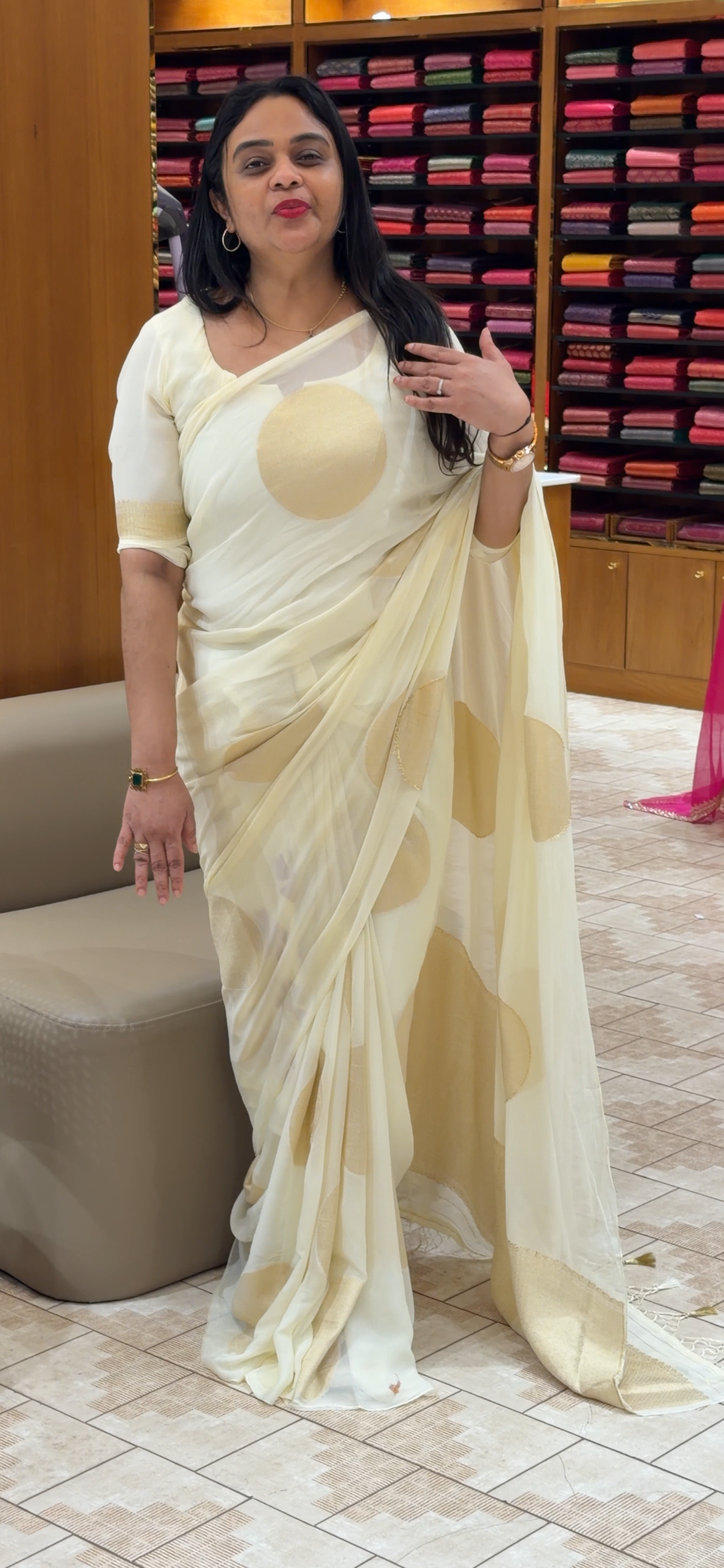 VISCOSE GEORGETTE SAREES  - IHA 34313