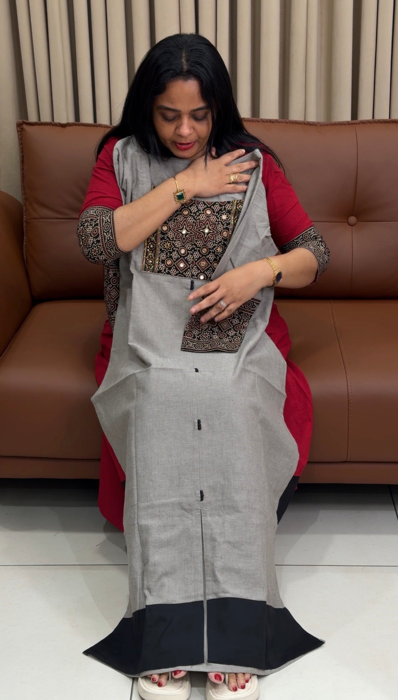 IHA'S IN-HOUSE HANDLOOM COTTON ALINE TOPS - IHA 34457