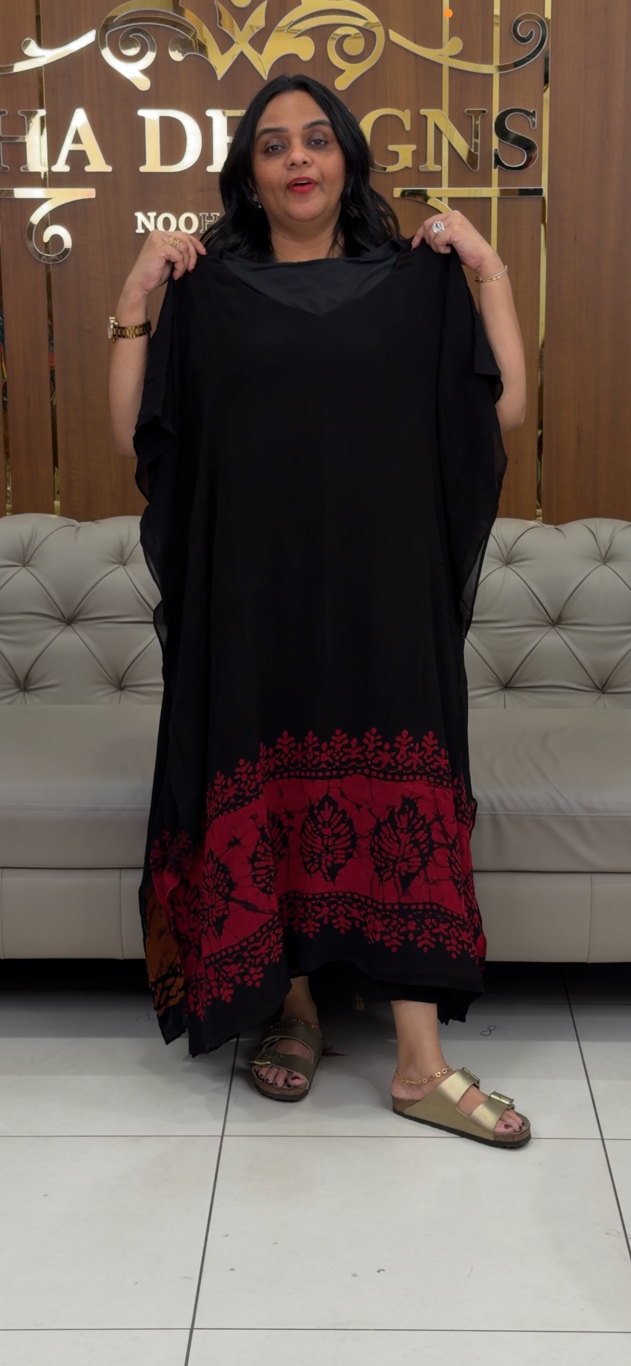 IHA'S IN-HOUSE VISCOSE GEORGETTE KAFTAN TOPS - IHA 32148