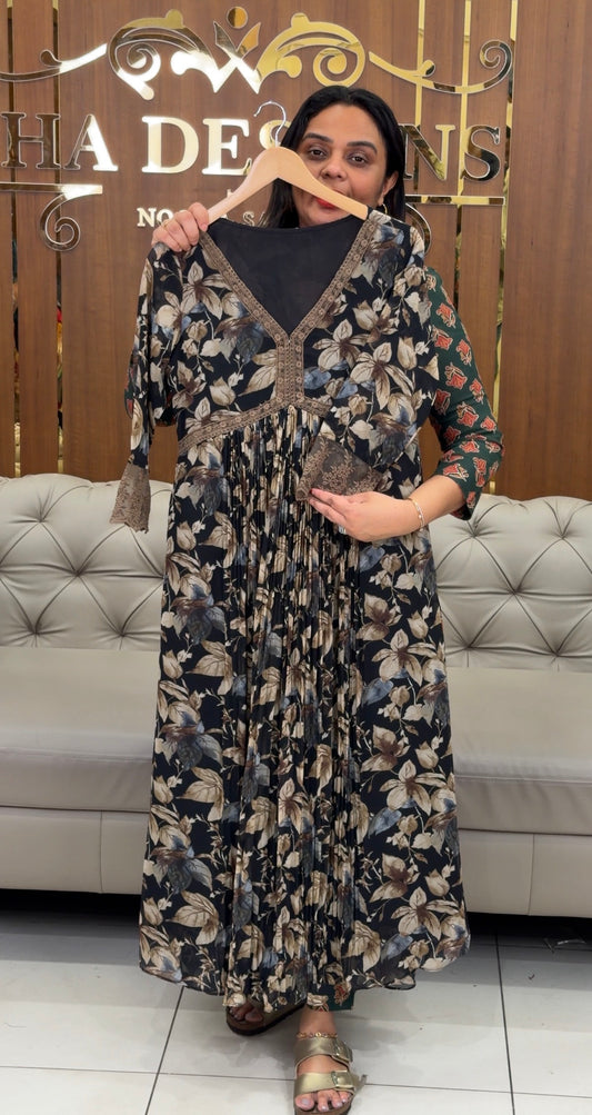 IHA'S IN-HOUSE PRINTED GEORGETTE ALINE TOPS - IHA 31133