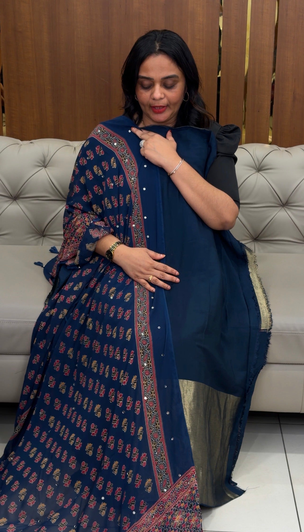 MUL CHANDERI UNSTITCHED SALWAR SUITS - IHA 31048