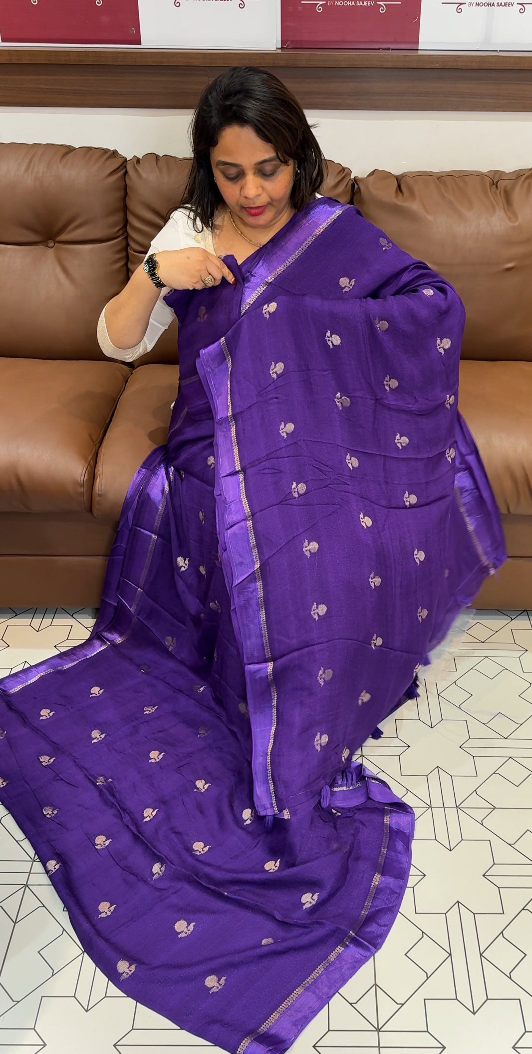 SEMI BANARASI SAREES - IHA 24273