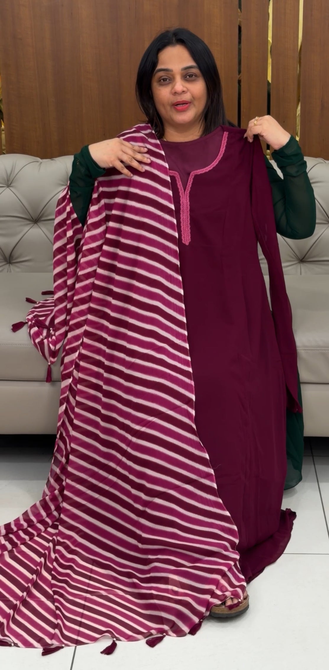 IHA'S IN-HOUSE GEORGETTE TOP AND DUPATTA - IHA 29457