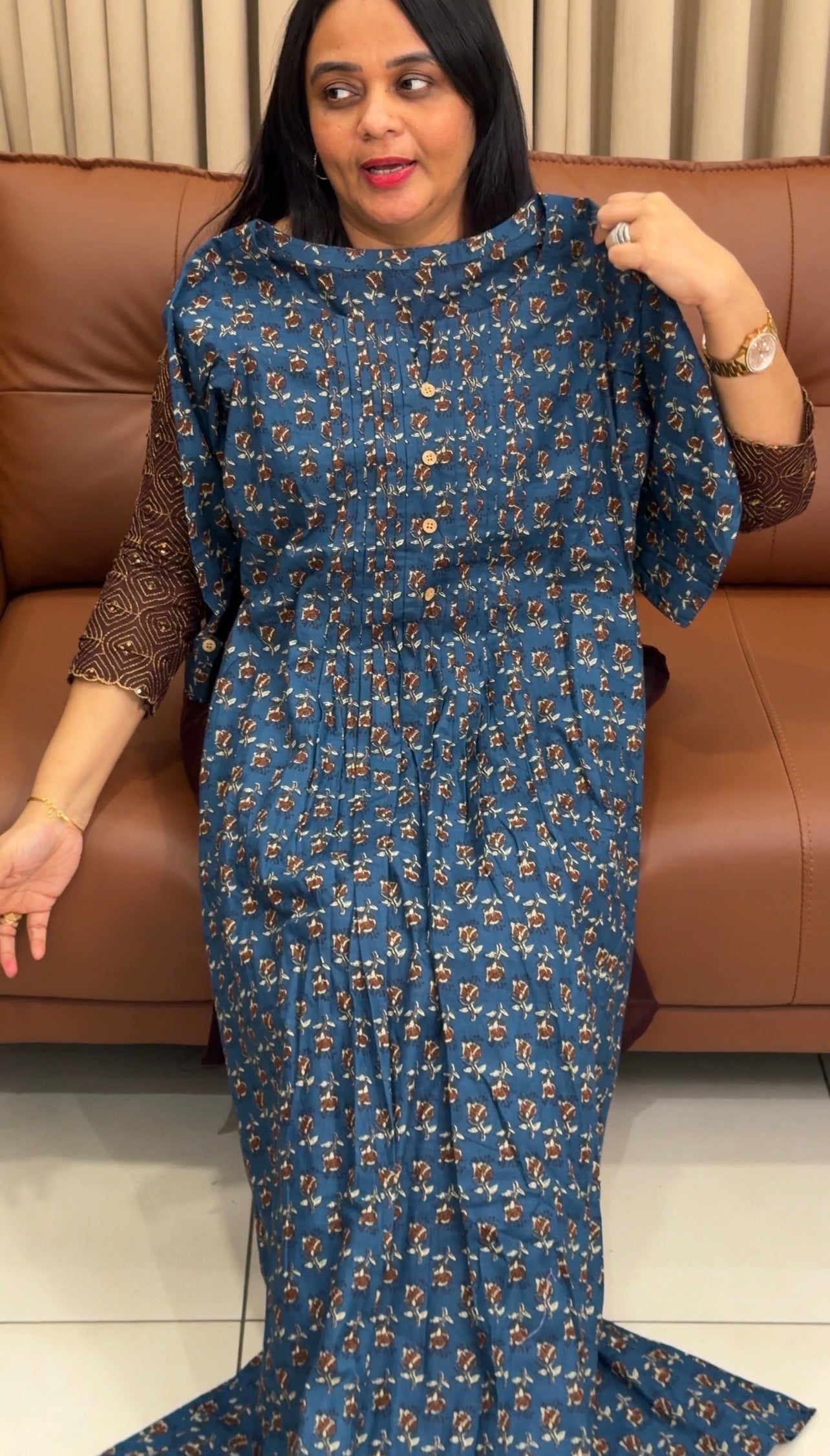 IHA'S IN-HOUSE4 COTTON PRINTED ALINE TOPS - IHA 34786
