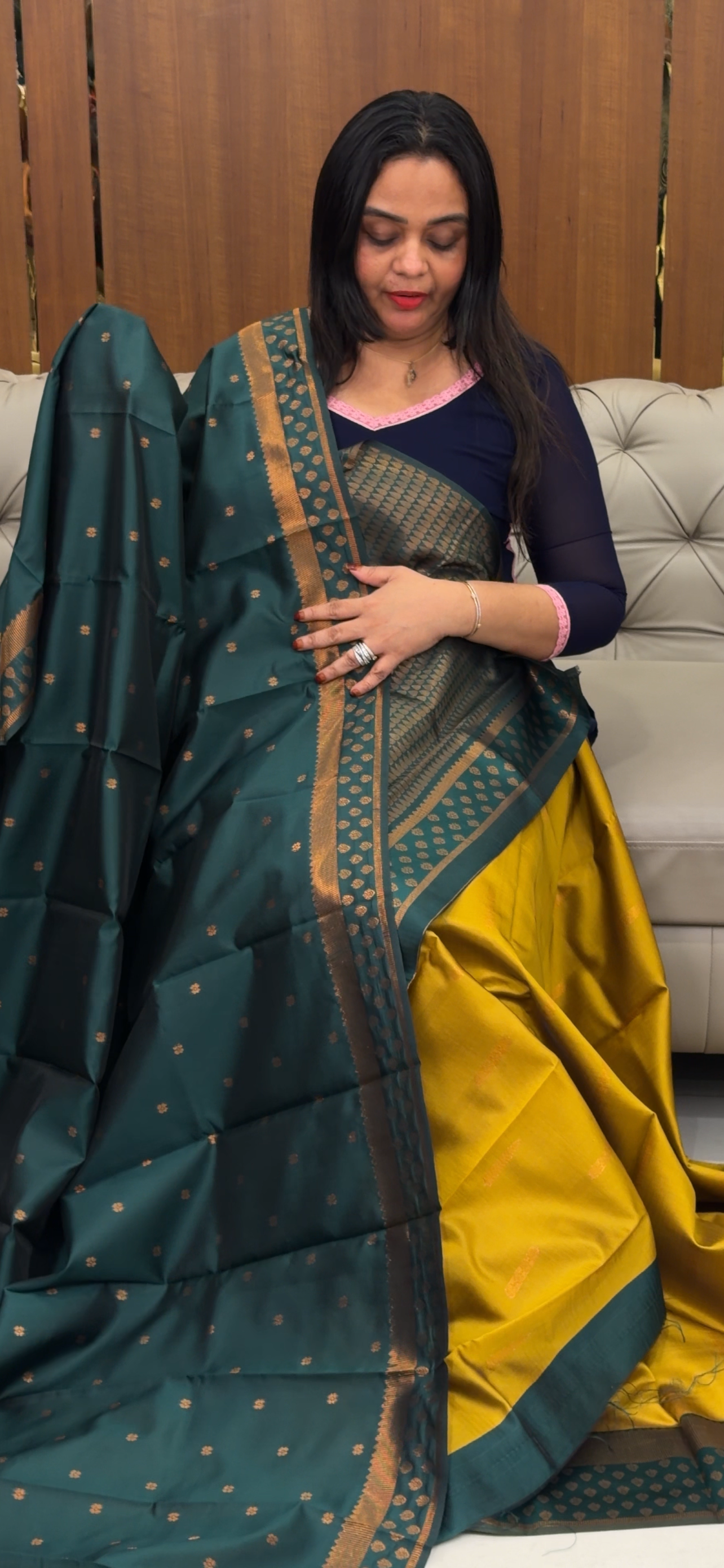 SEMI SILK DHAVANI MATERIAL - IHA 32197