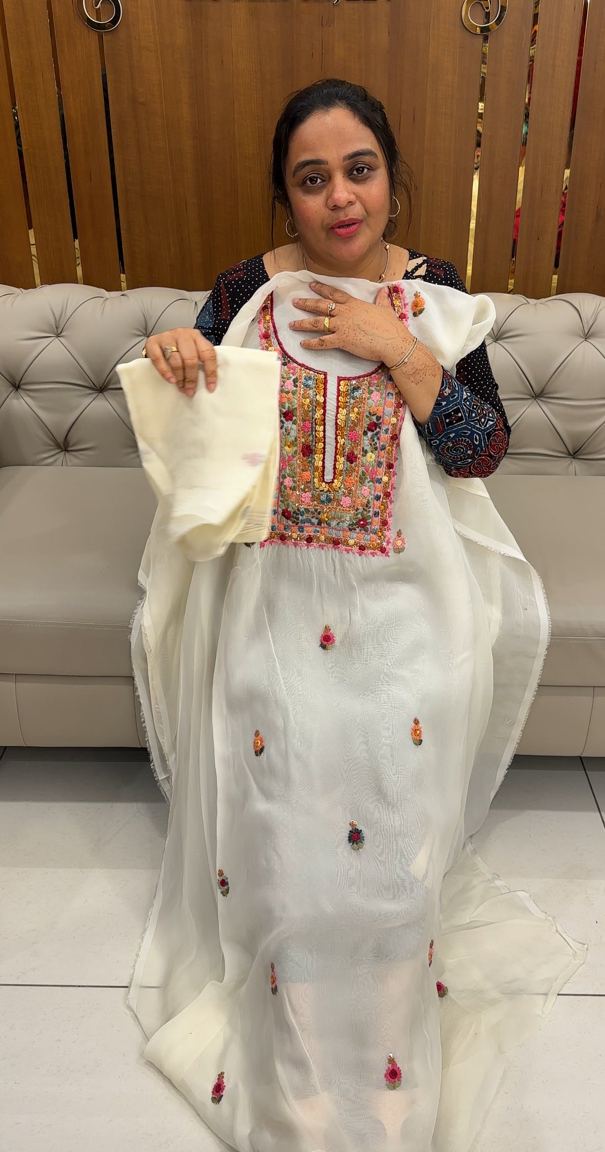 VISCOSE ORGANZA UNSTITCHED SALWAR SUITS - IHA 27623