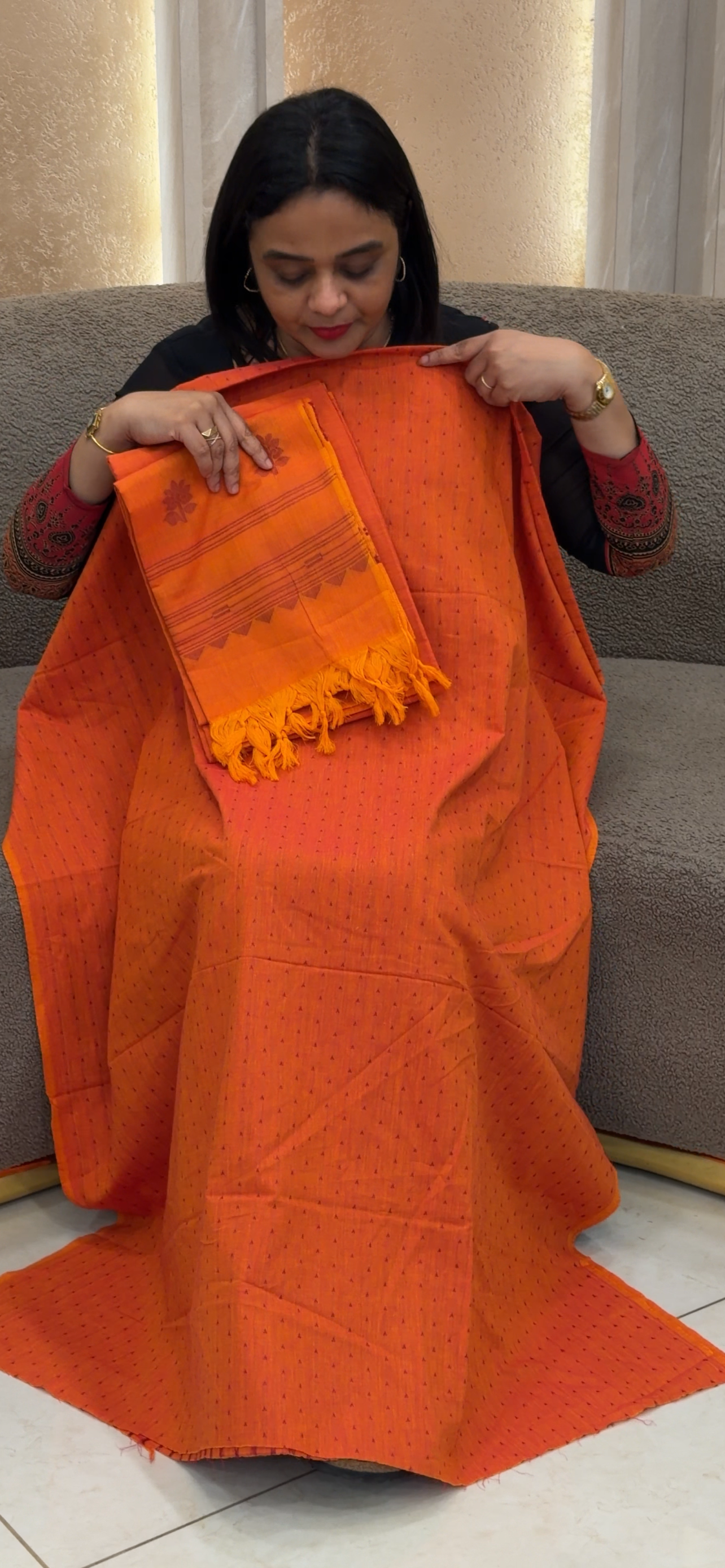 HANDLOOM COTTON UNSTITCHED SALWAR SUITS - IHA 34365