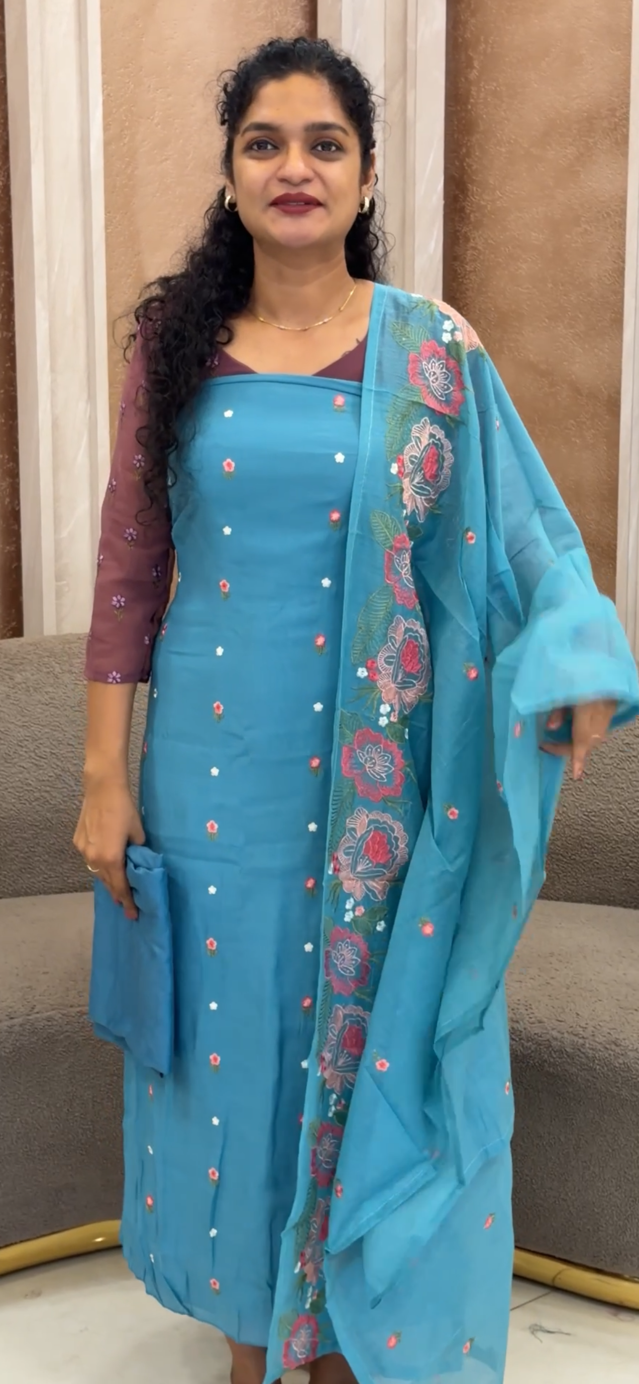 MALAI CHANDERI UNSTITCHED SALWAR SUITS - IHA 33289