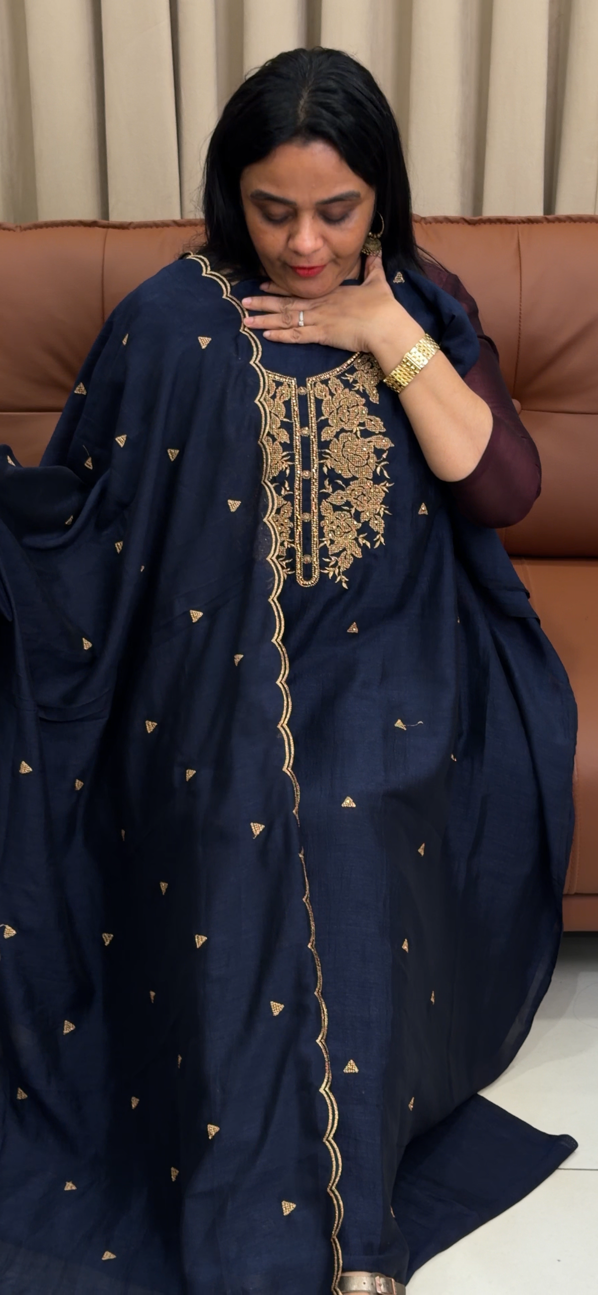 SEMI RAW SILK UNSTITCHED SALWAR SUITS - IHA 35782