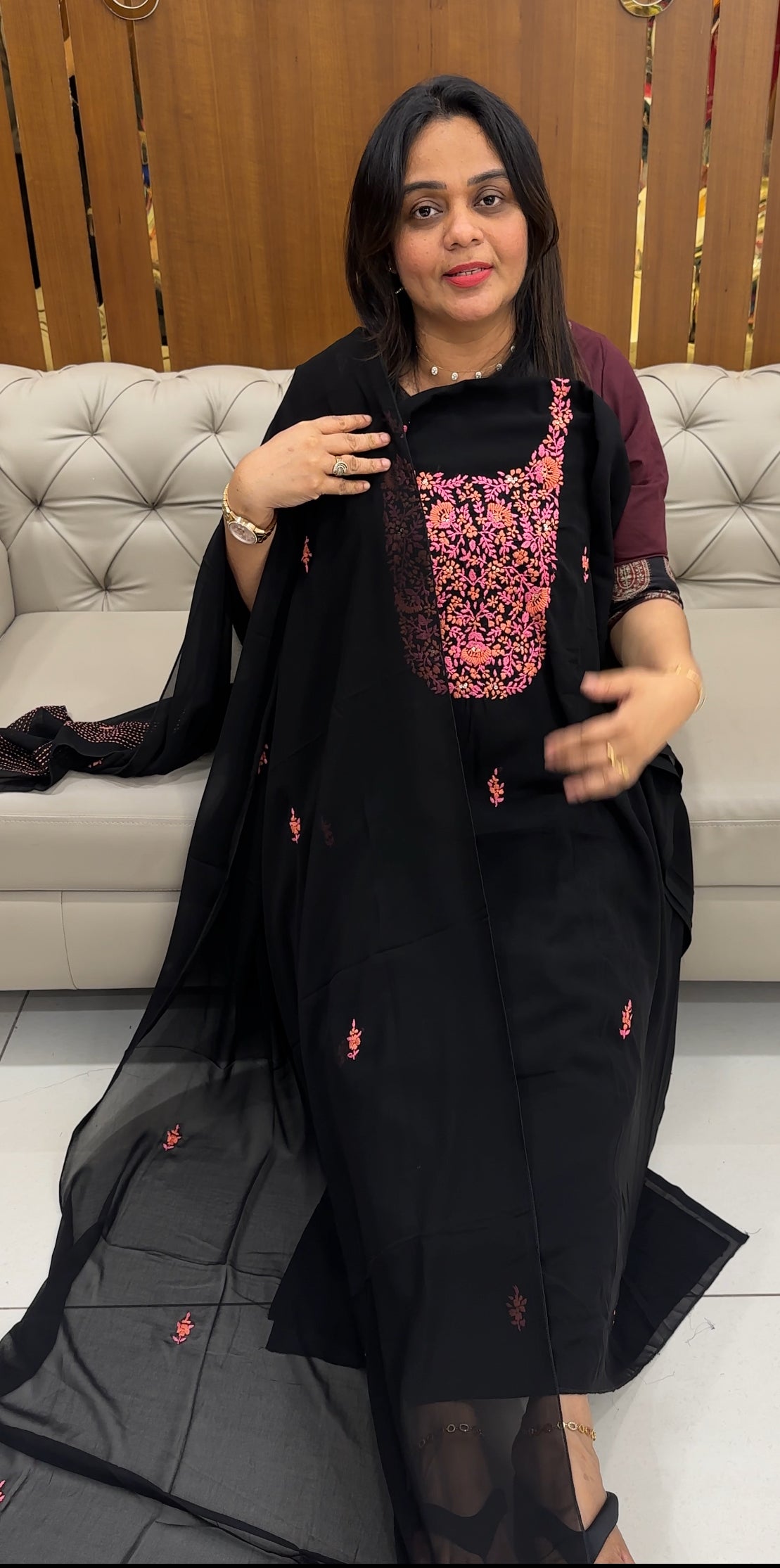 FORWARD FAUX GEORGETTE UNSTITCHED SALWARSUITS - IHA 31280