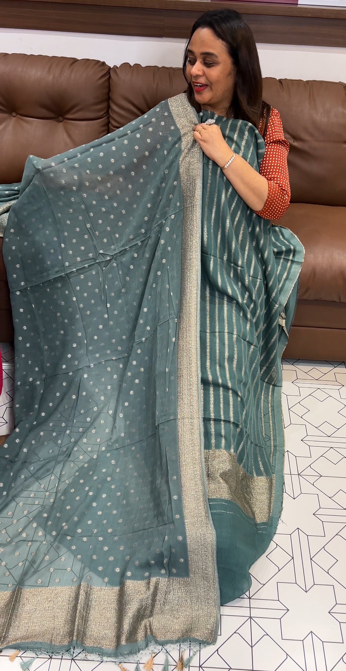 VISCOSE GEORGETTE UNSTITCHED SALWAR SUITS - IHA 22834