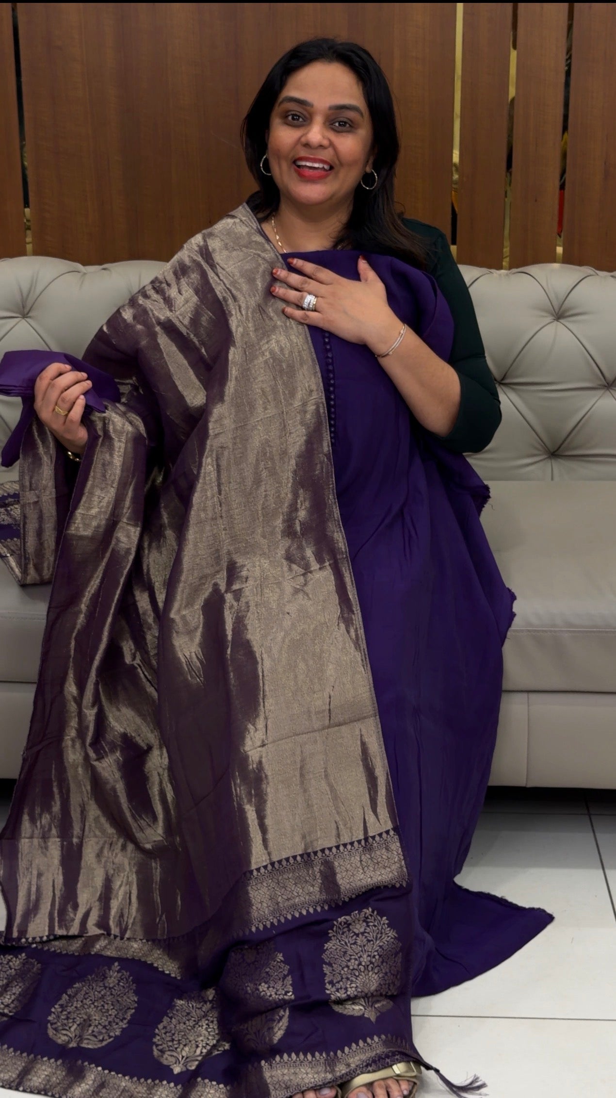 MUL CHANDERI UNSTITCHED SALWAR SUITS - IHA 31009