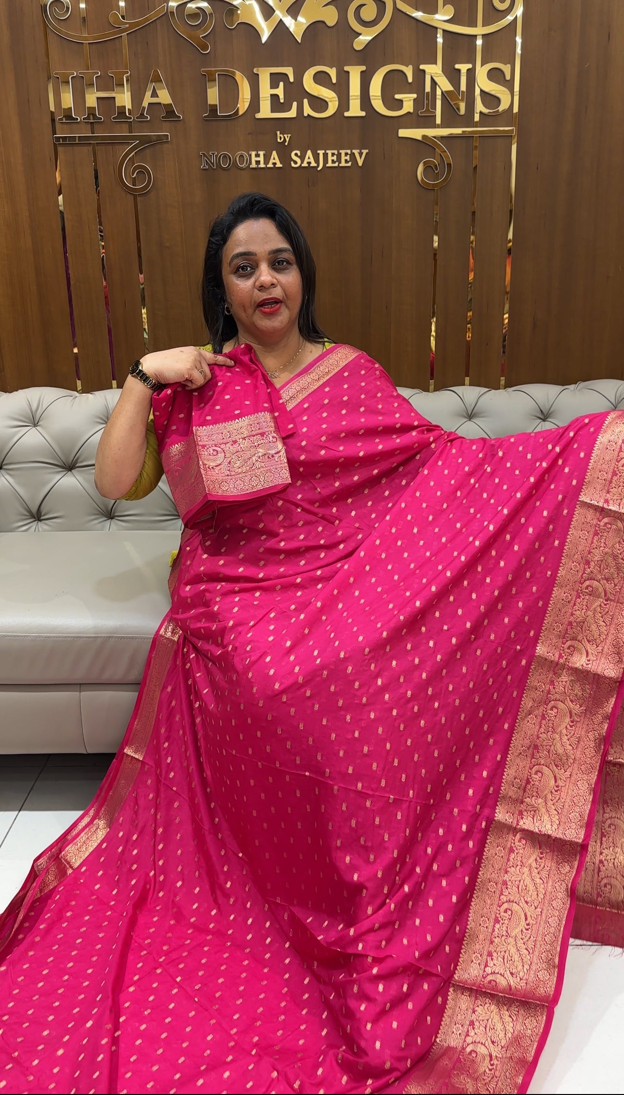 SEMI BANARASI SAREES - IHA 25034