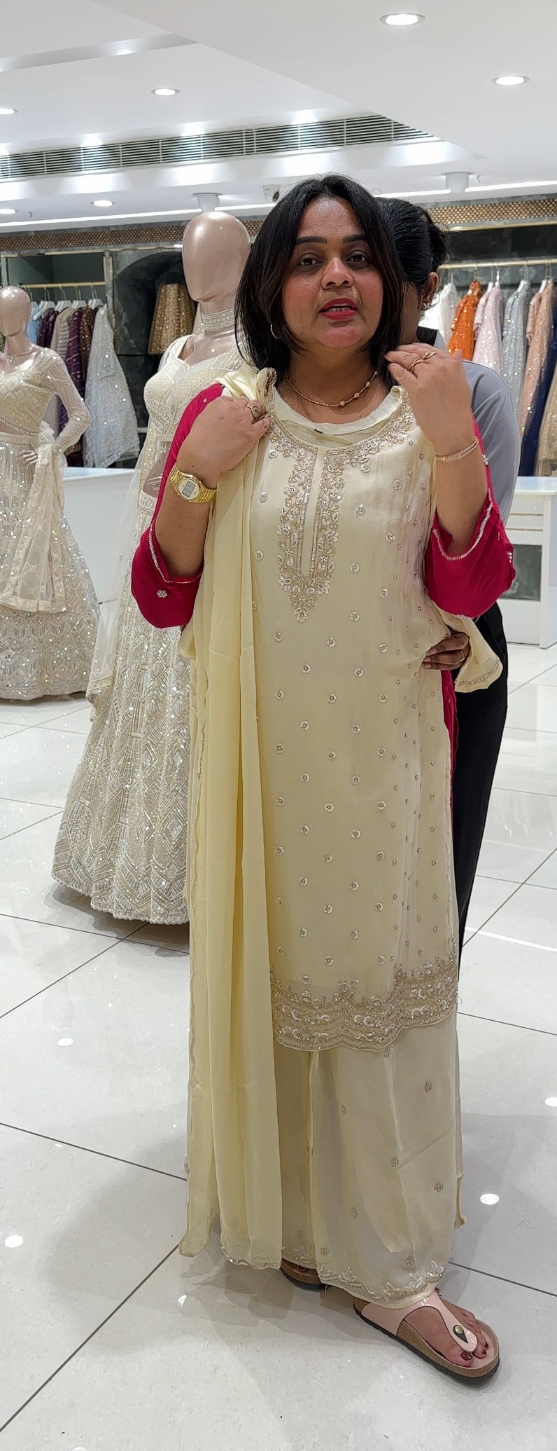 PARTY WEAR TOP,BOTTOM AND DUPATTA - IHA 27008