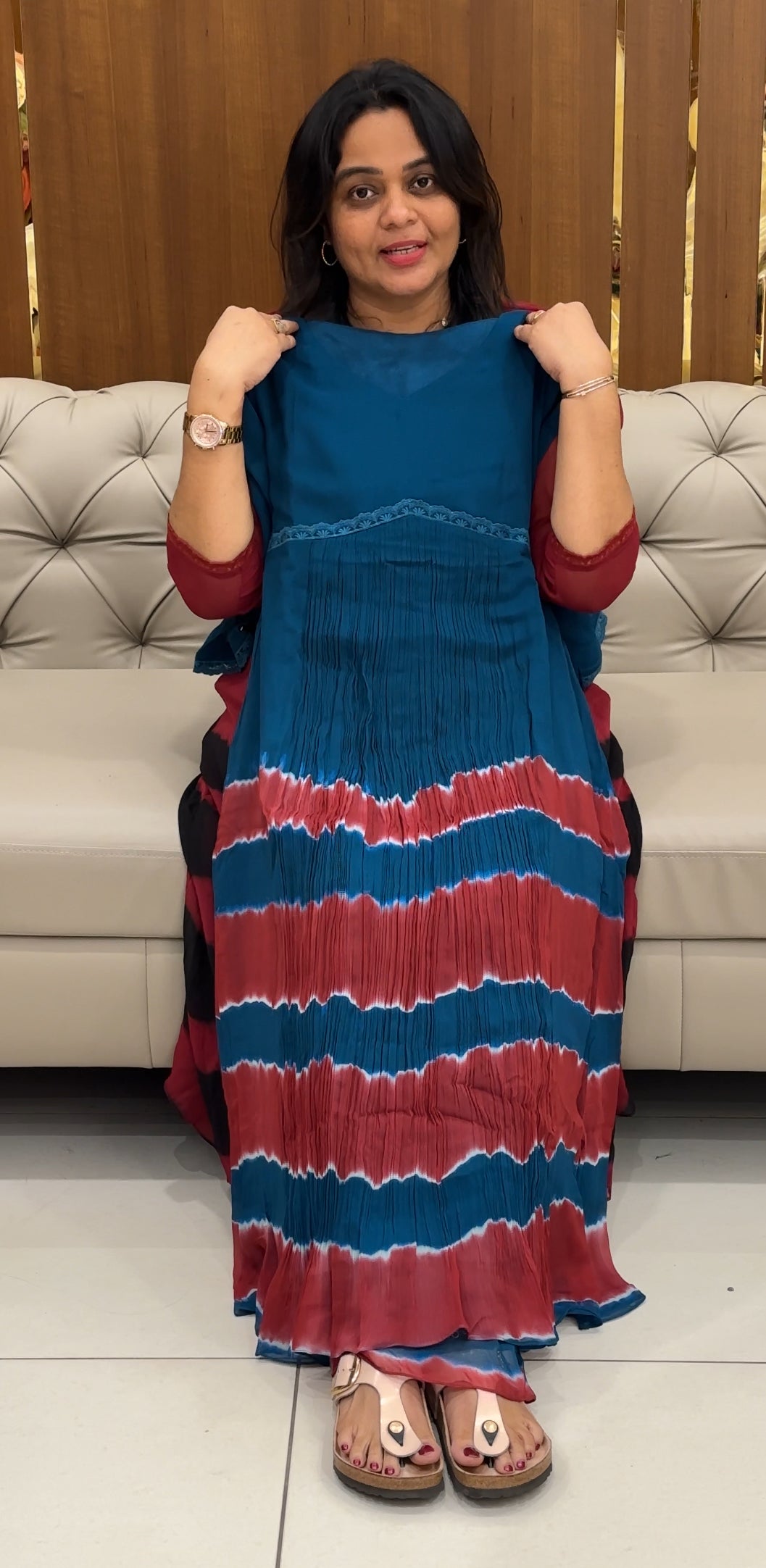 IHA'S IN-HOUSE GEORGETTE ALINE TOPS - IHA 28675