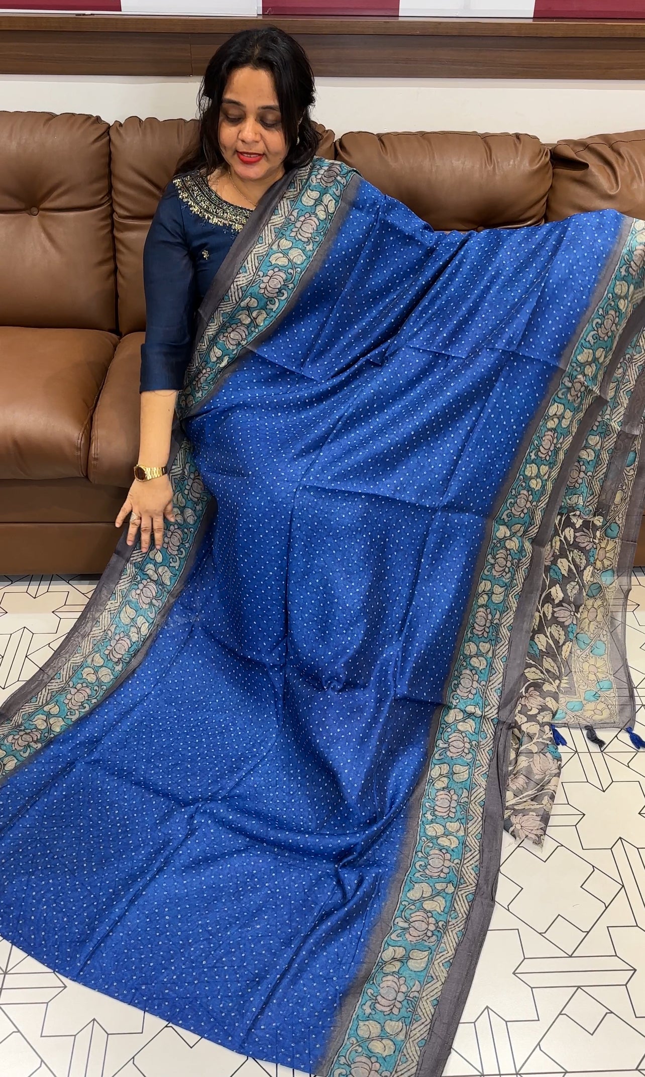 SEMI LINEN SAREES - IHA 18253