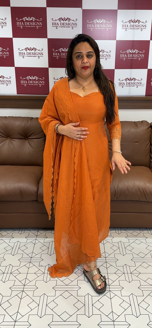 HAND WORKED CHADERI UNSTITCHED SALWAR SUITS - IHA 25495