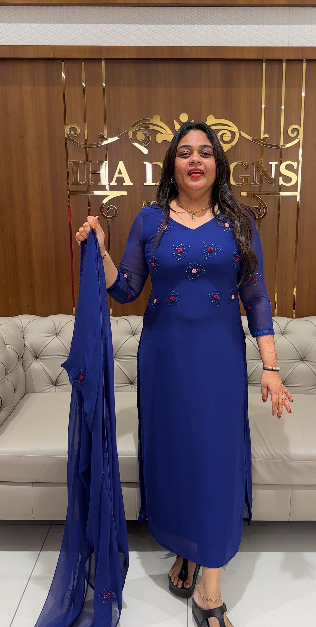VISCOSE GEORGETTE UNSTITCHED SALWAR SUITS - IHA 23879